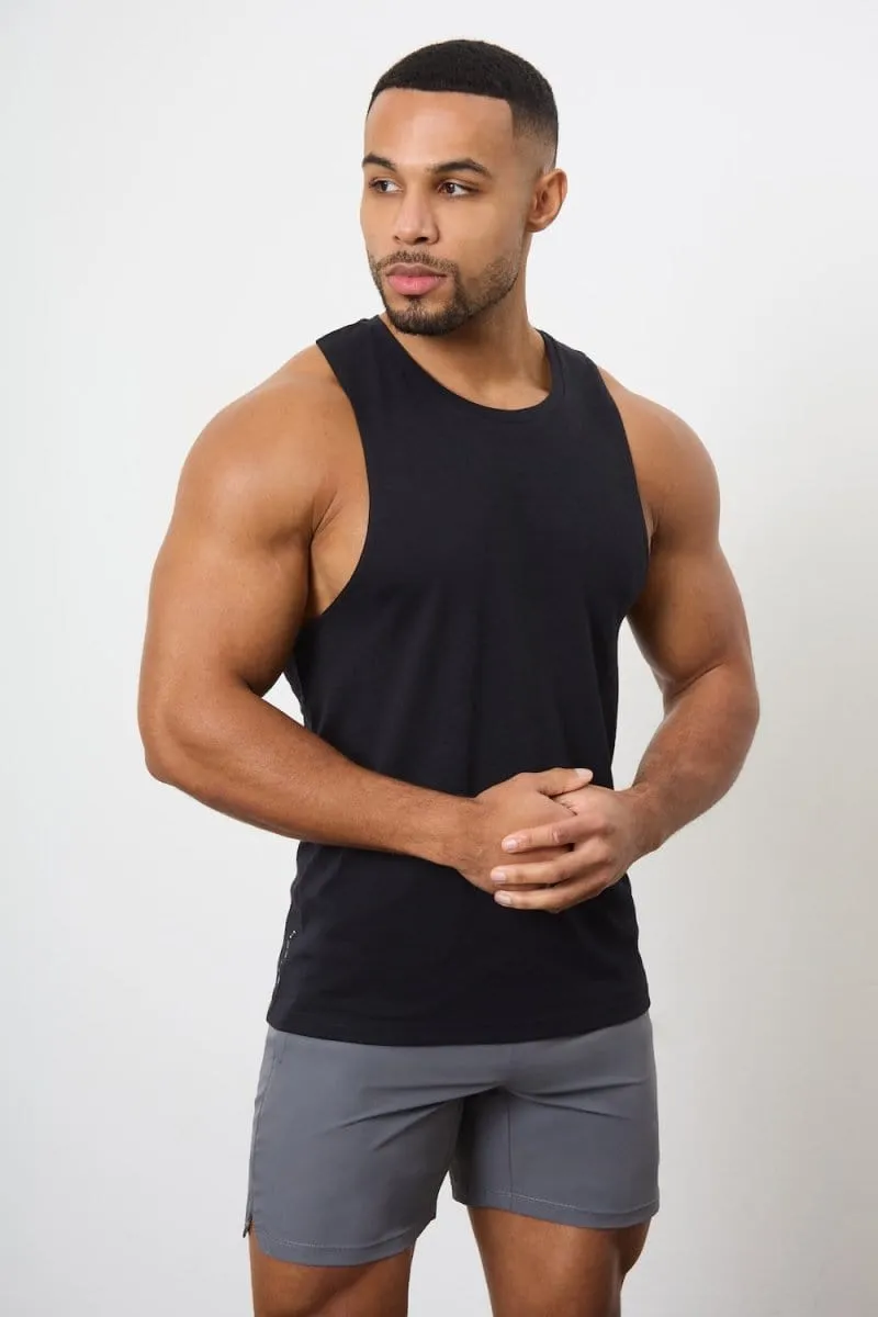 3 Pack Essential Training Tank Top in Black/ Khaki/ Charcoal