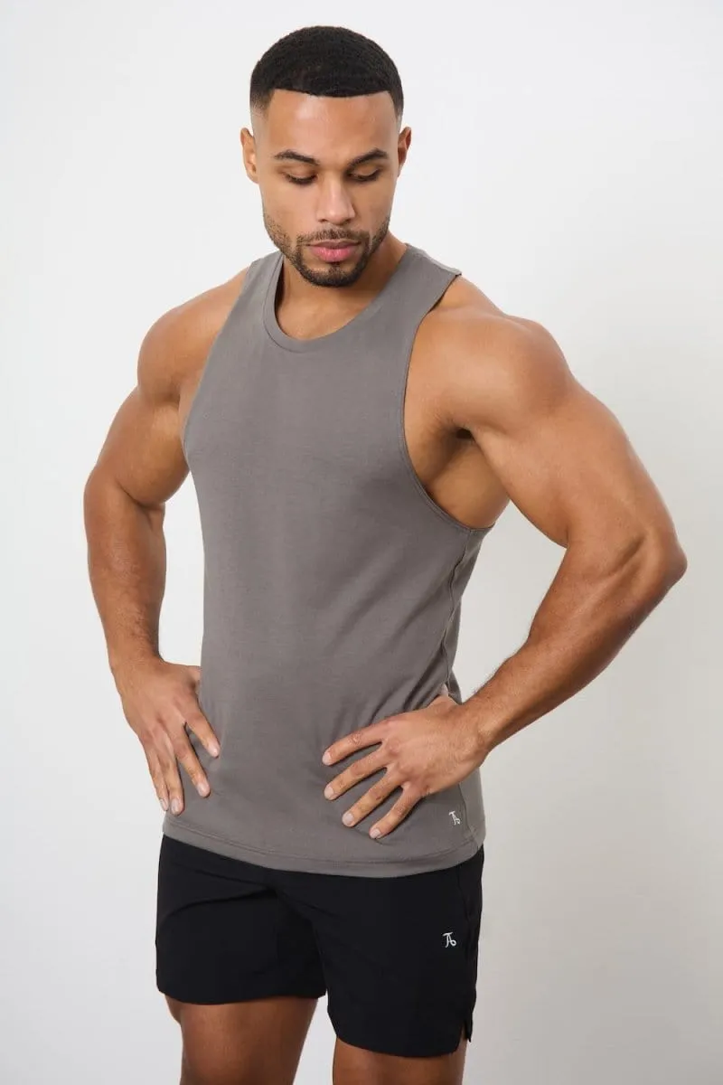 3 Pack Essential Training Tank Top in Black/ Khaki/ Charcoal