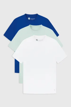 3 Pack Essential Training Top in Cobalt Blue/ Mint/ White