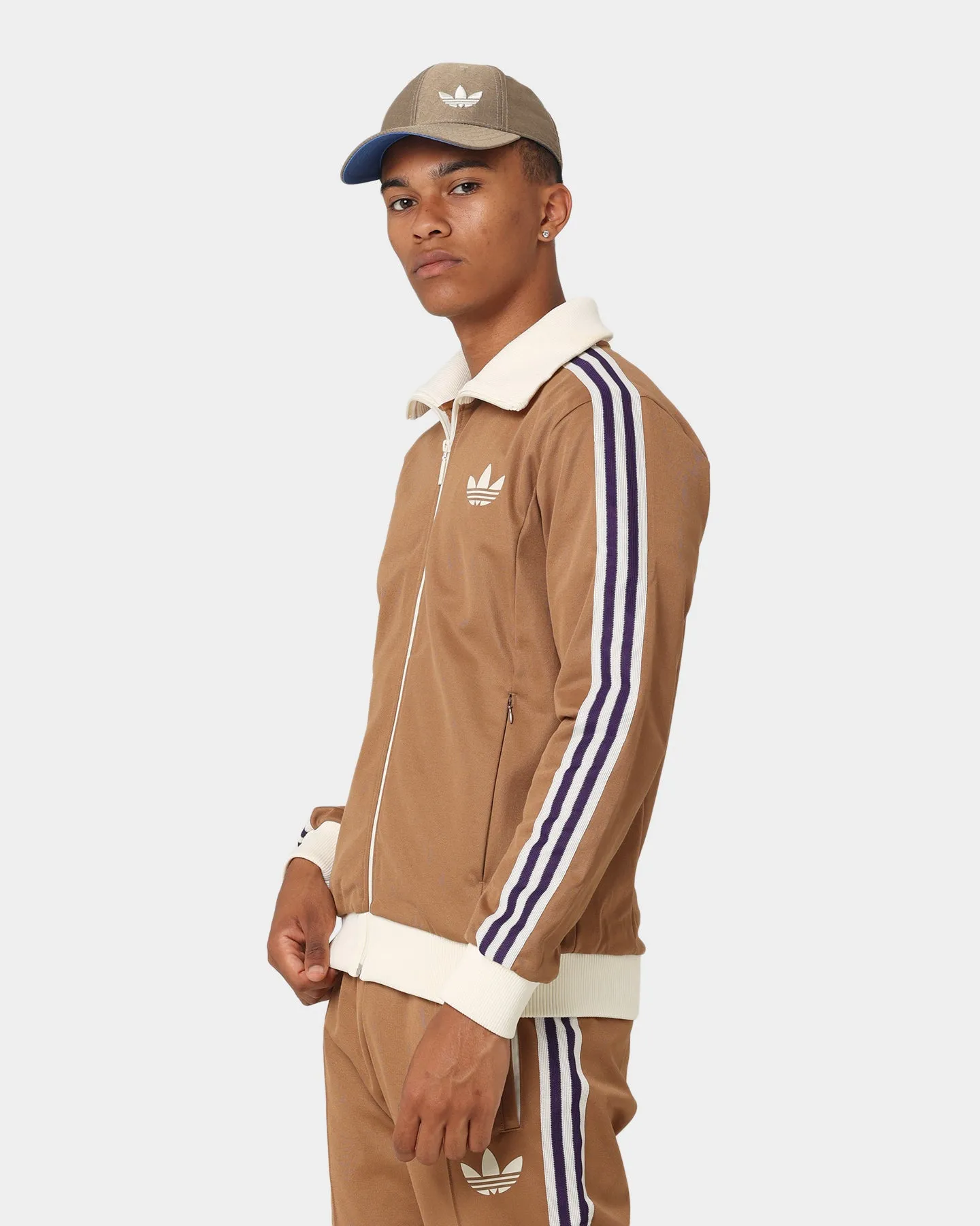 Adidas Adicolor Poly TT Jacket Brown Desert