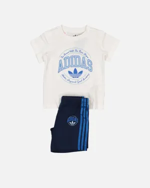 Adidas Infants' Short Tee Set White/Indigo