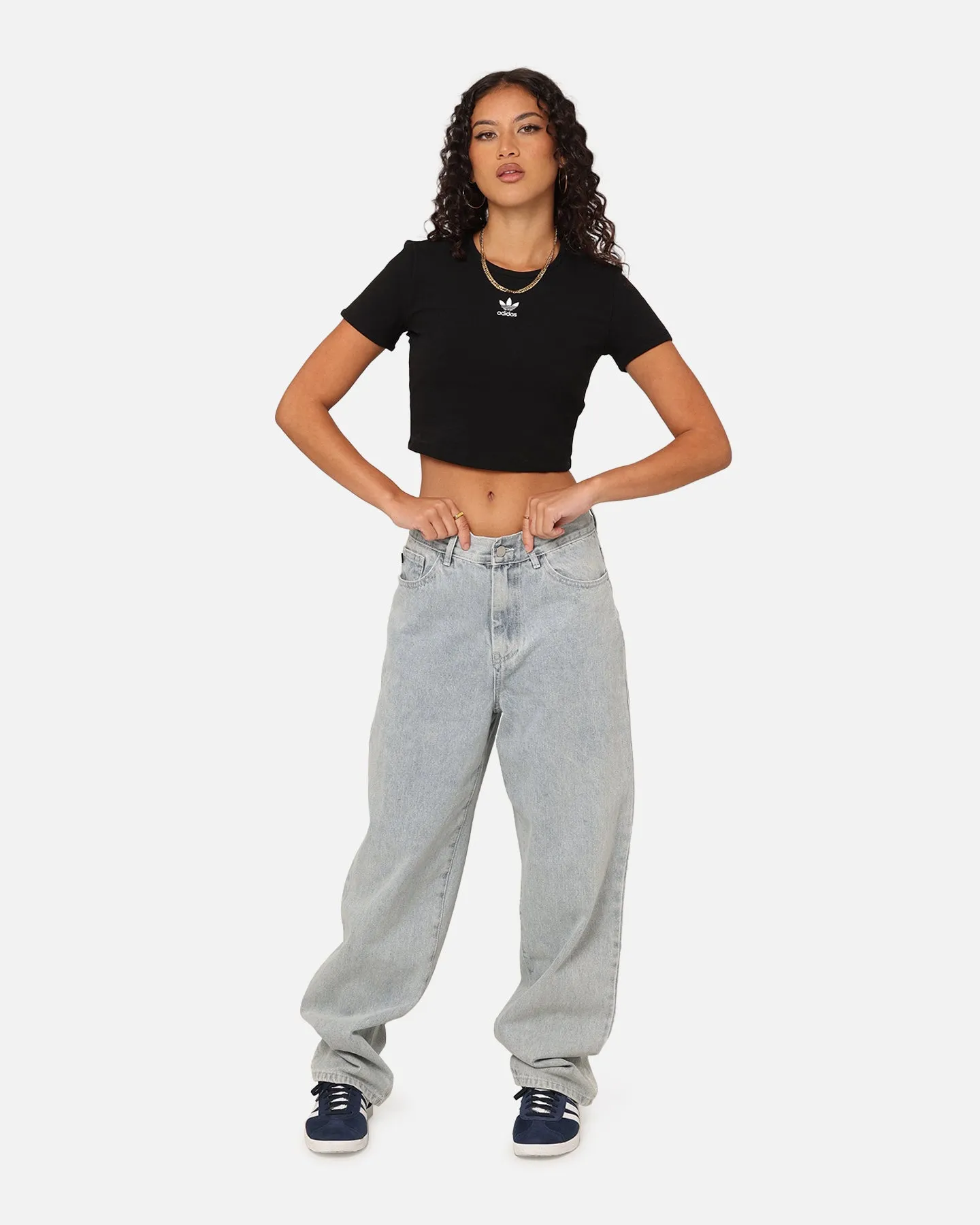 Adidas Women's Essentials Rib Baby T-Shirt Black