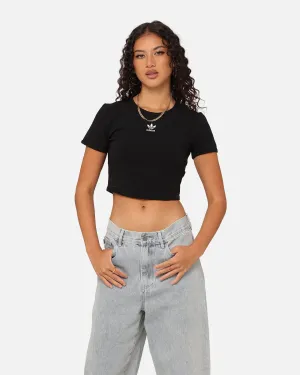 Adidas Women's Essentials Rib Baby T-Shirt Black
