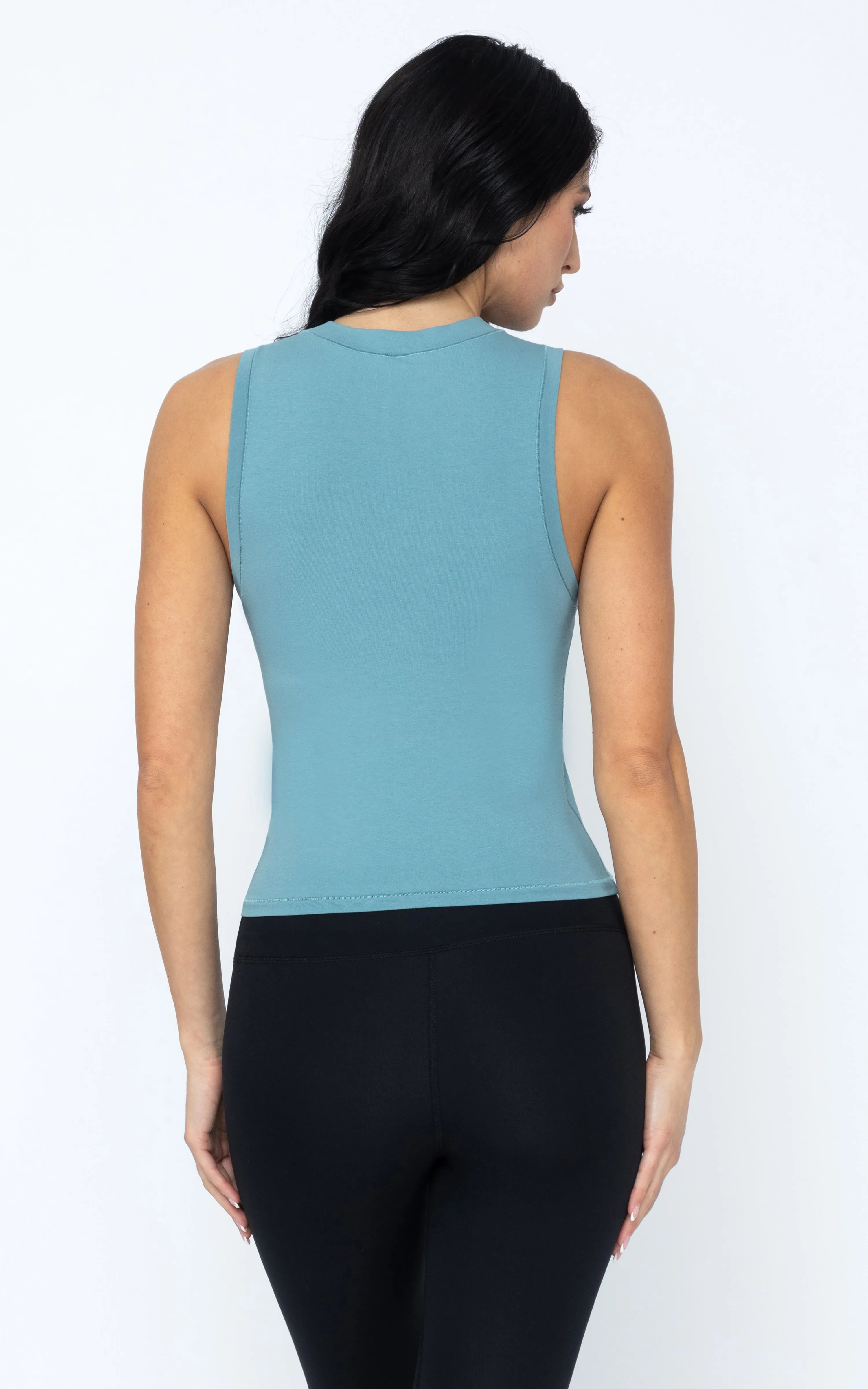 Airlite Cotton Mock Neck Tank