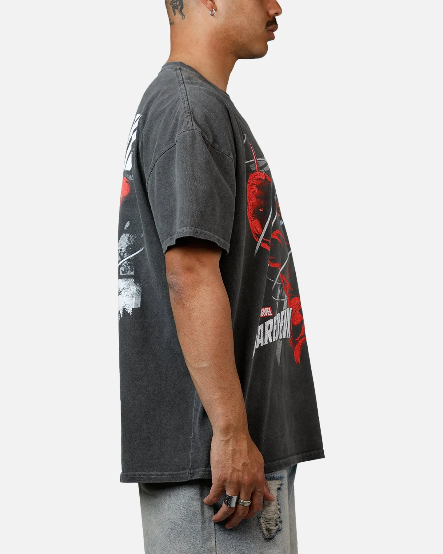 American Thrift Marvel Daredevil Poster Heavyweight T-Shirt Black Wash