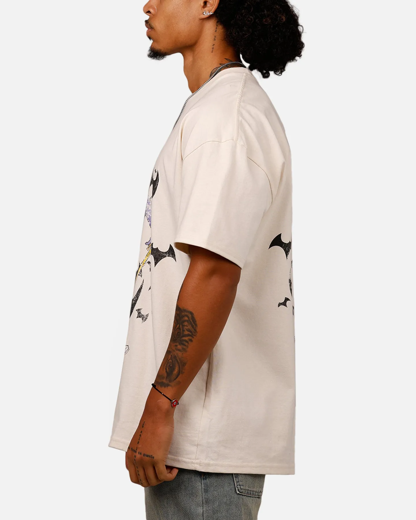 American Thrift X DC Batman The Joker Cane Heavy T-Shirt Off White