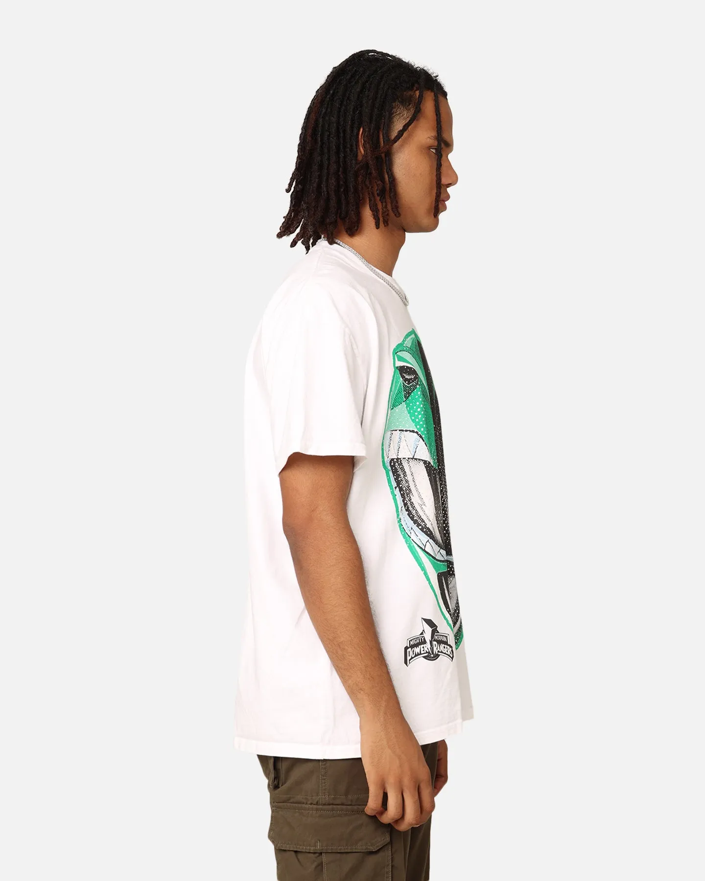 American Thrift X Power Rangers Green Ranger Big Head Heavyweight T-Shirt White