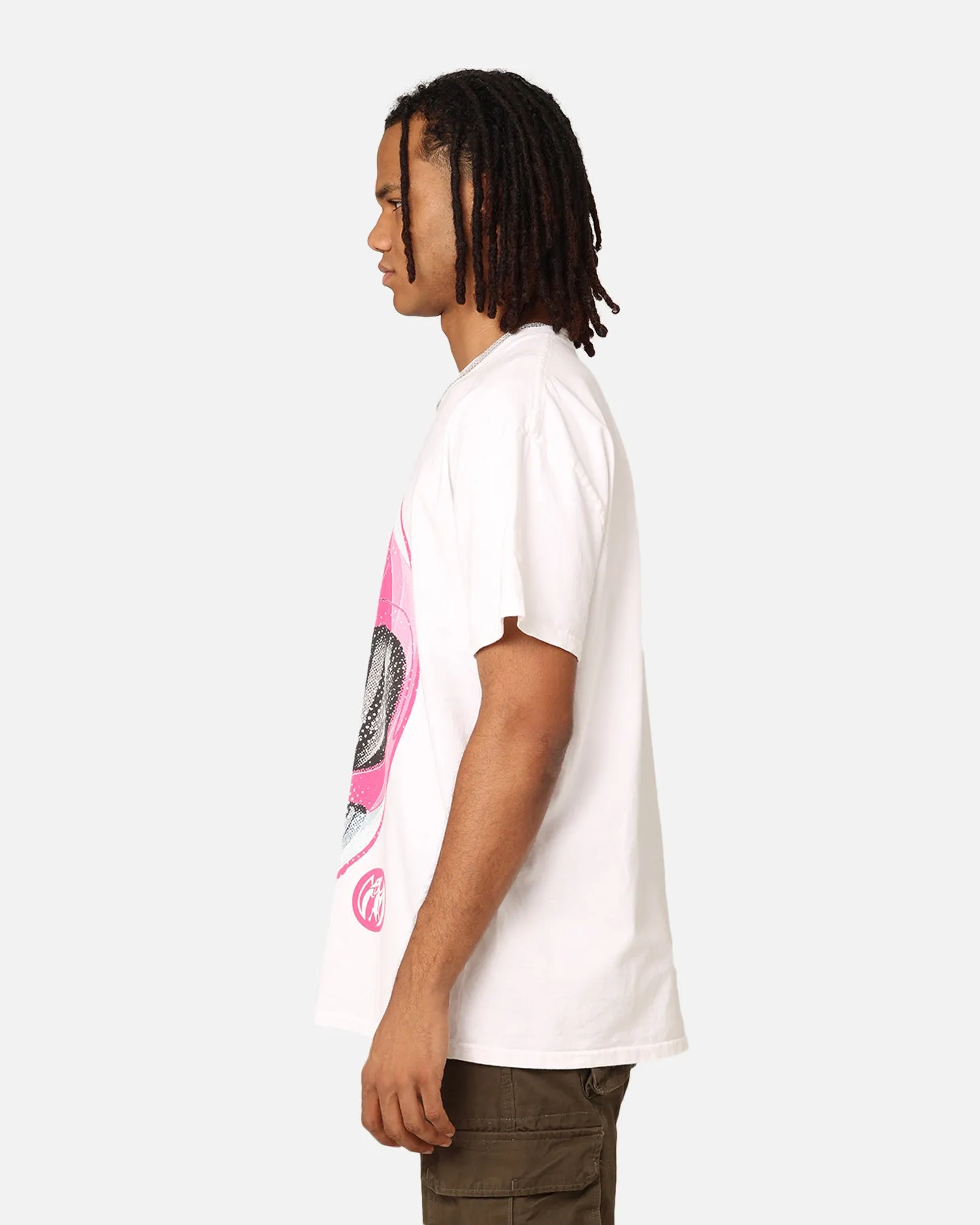 American Thrift X Power Rangers Pink Ranger Big Head Heavyweight T-Shirt White
