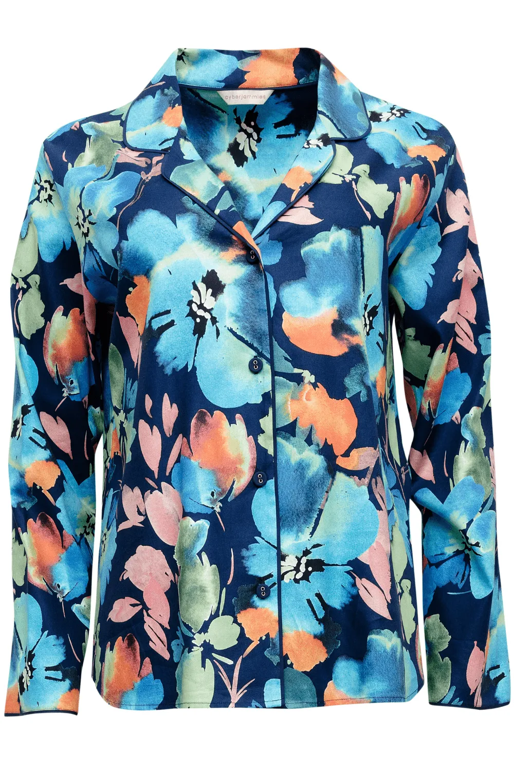 Bea Floral Print Long Sleeve Pyjama Top, Size UK 8