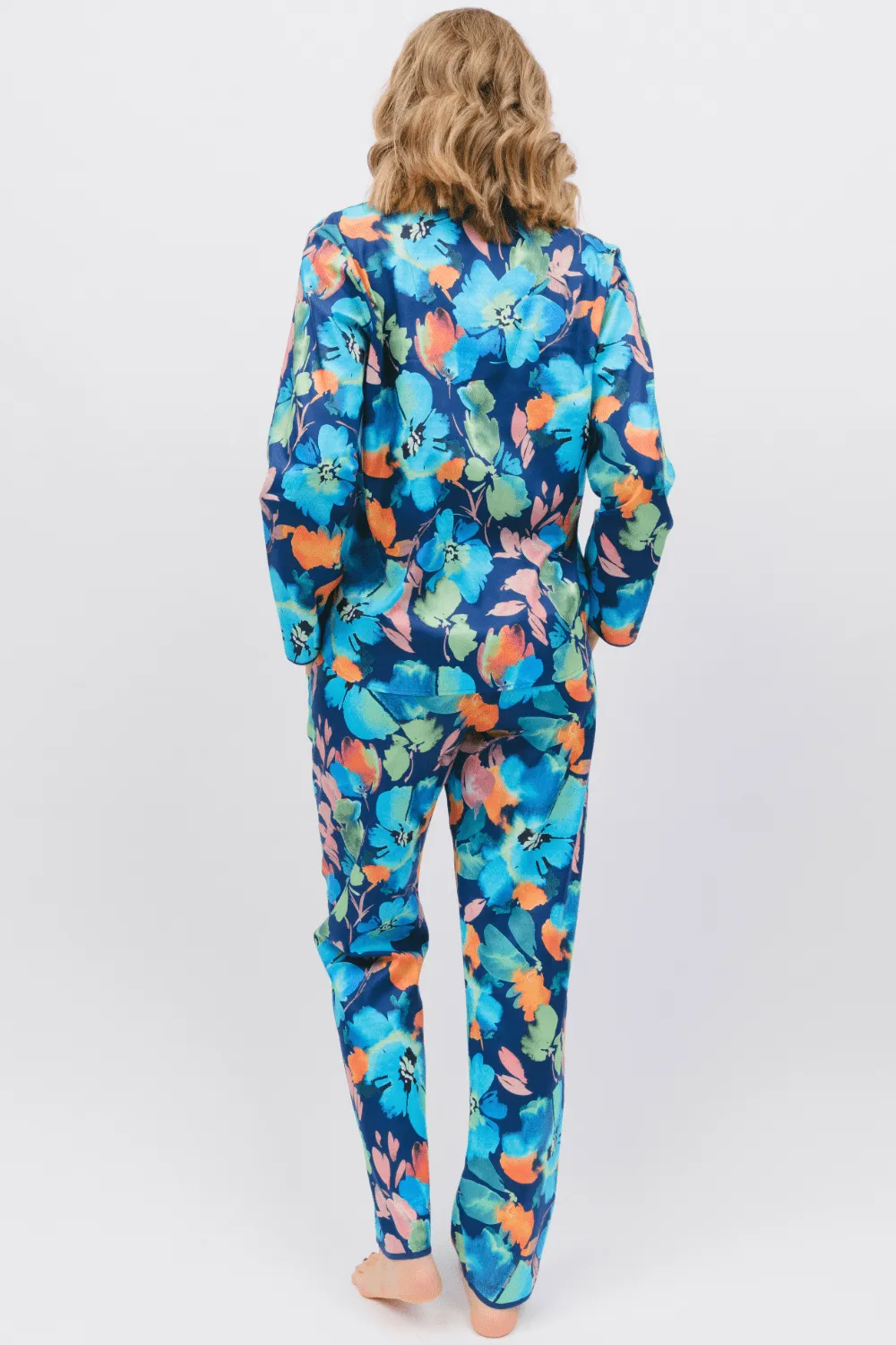 Bea Floral Print Long Sleeve Pyjama Top, Size UK 8