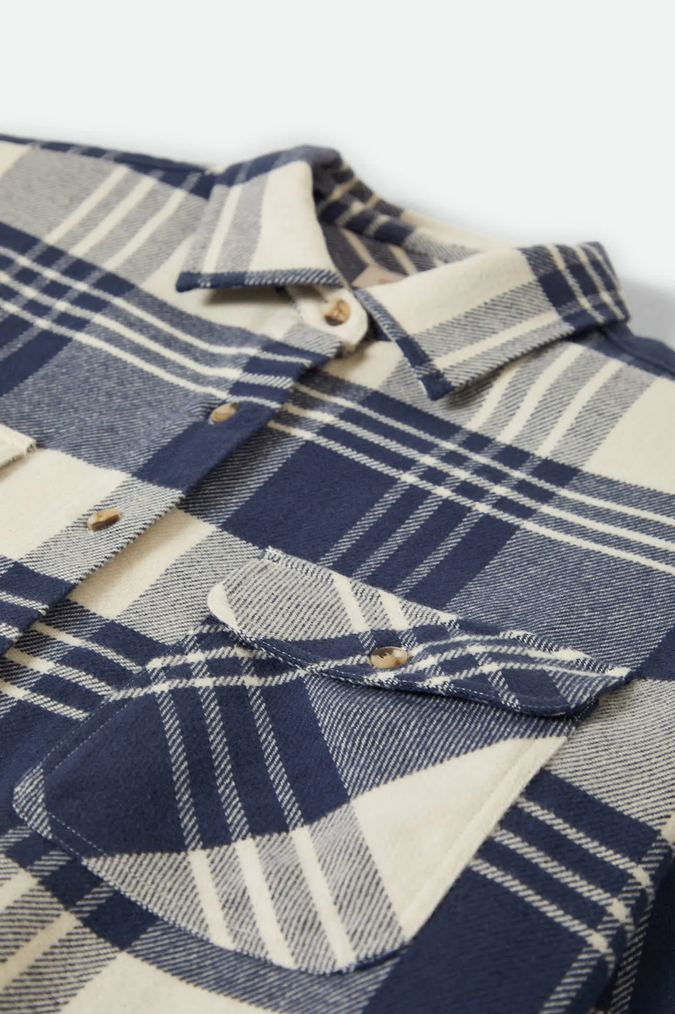 Bowery Women's Classic L/S Flannel - Azure Blue/Whitecap Plaid