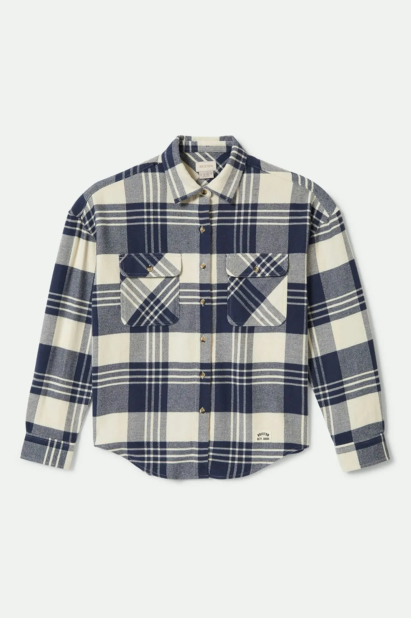 Bowery Women's Classic L/S Flannel - Azure Blue/Whitecap Plaid