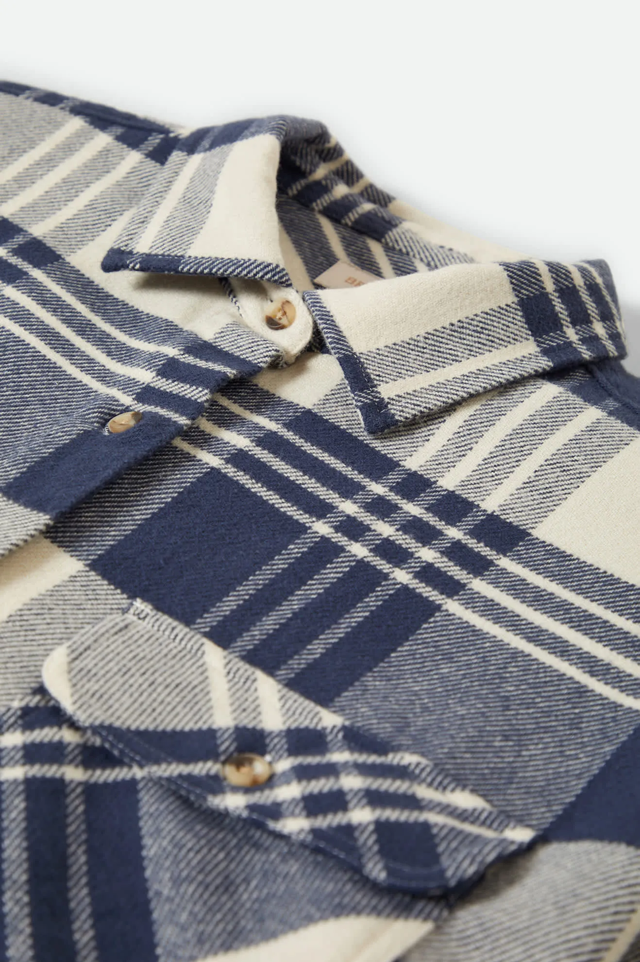 Bowery Women's Classic L/S Flannel - Azure Blue/Whitecap Plaid