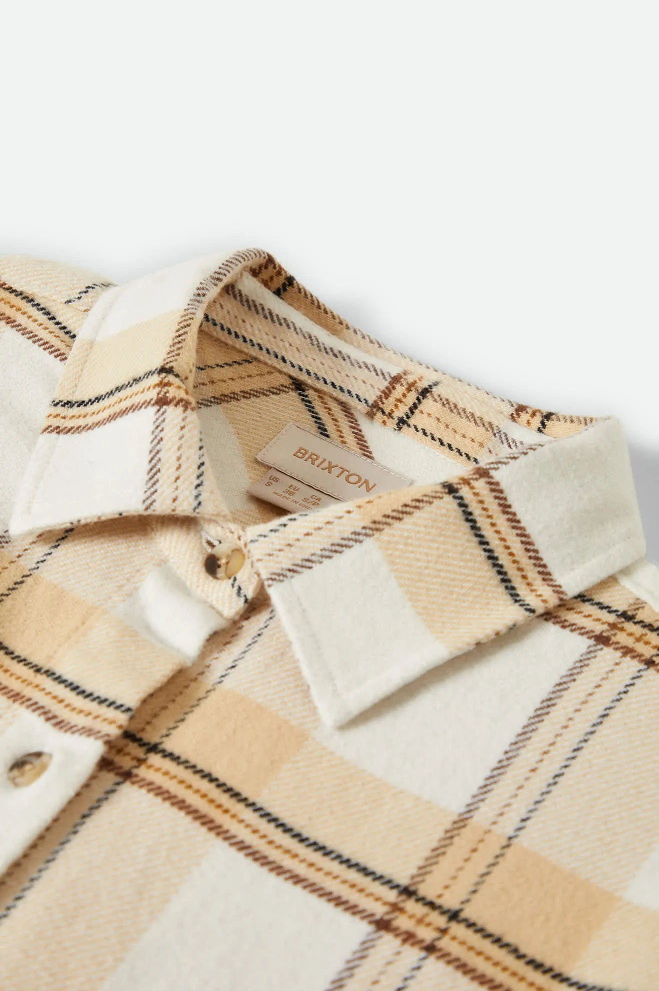 Bowery Women's Classic L/S Flannel - Off White/Semolina/Washed Copper Plaid