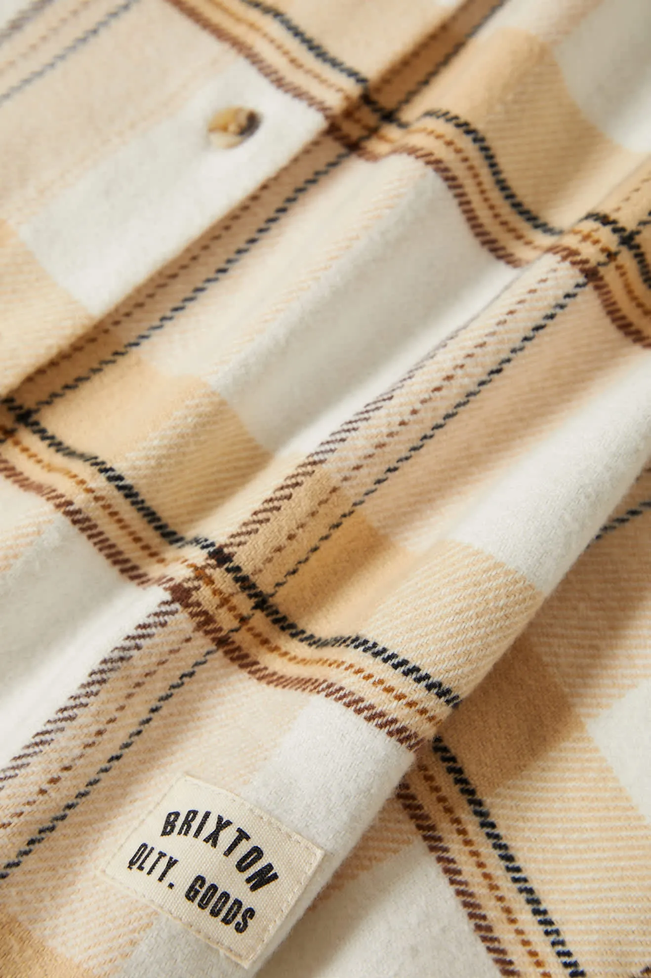 Bowery Women's Classic L/S Flannel - Off White/Semolina/Washed Copper Plaid
