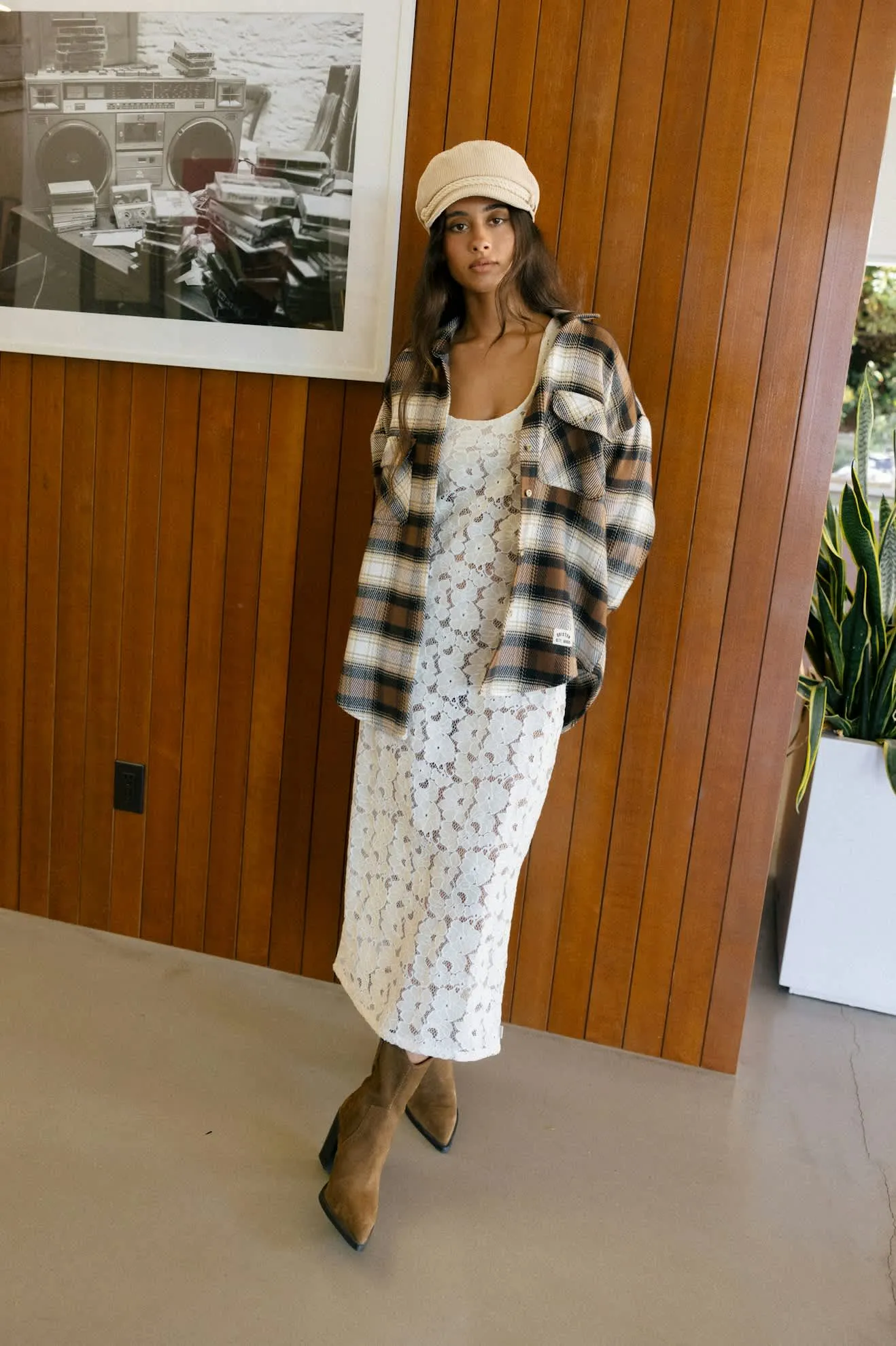 Bowery Women's Classic L/S Flannel - Pinecone Brown/Black/Sand