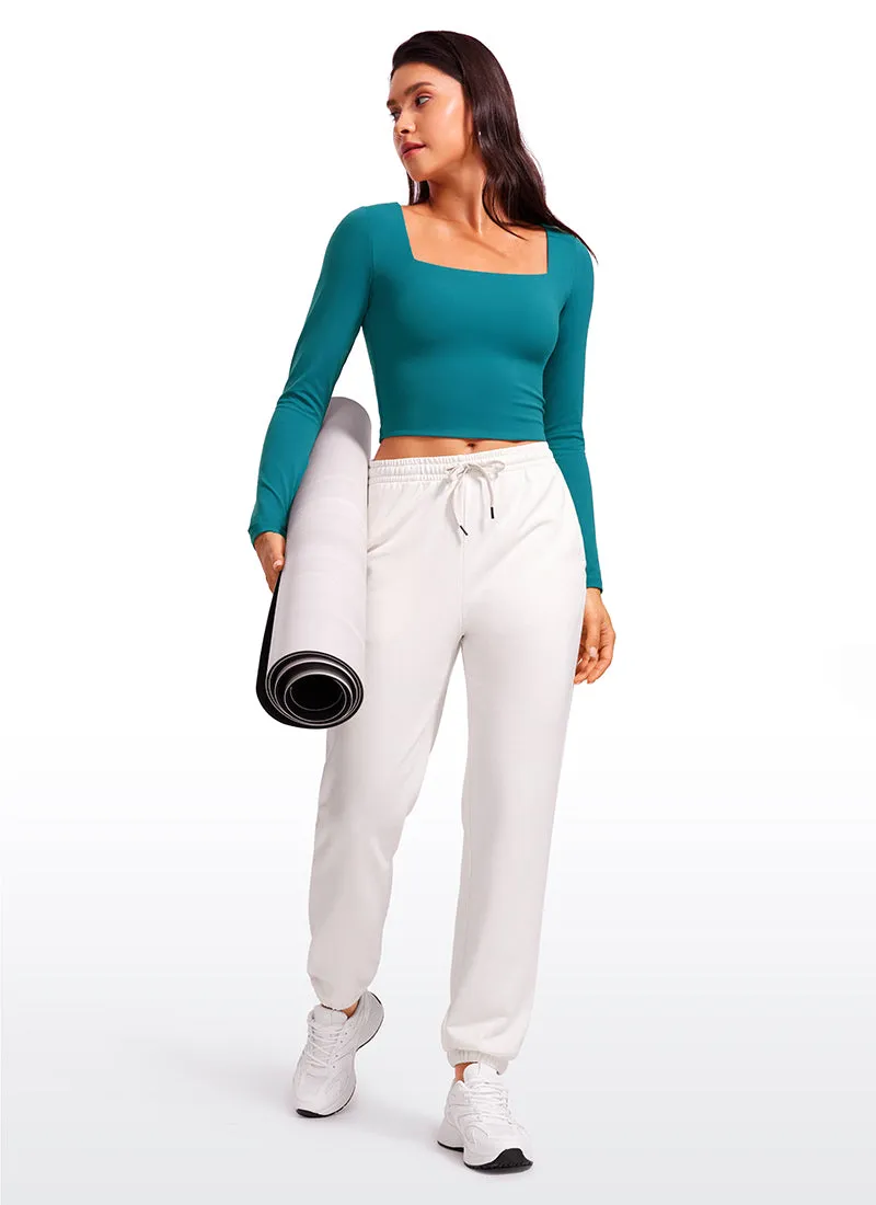 Butterluxe Double Lined Cropped Long Sleeves Square Neck