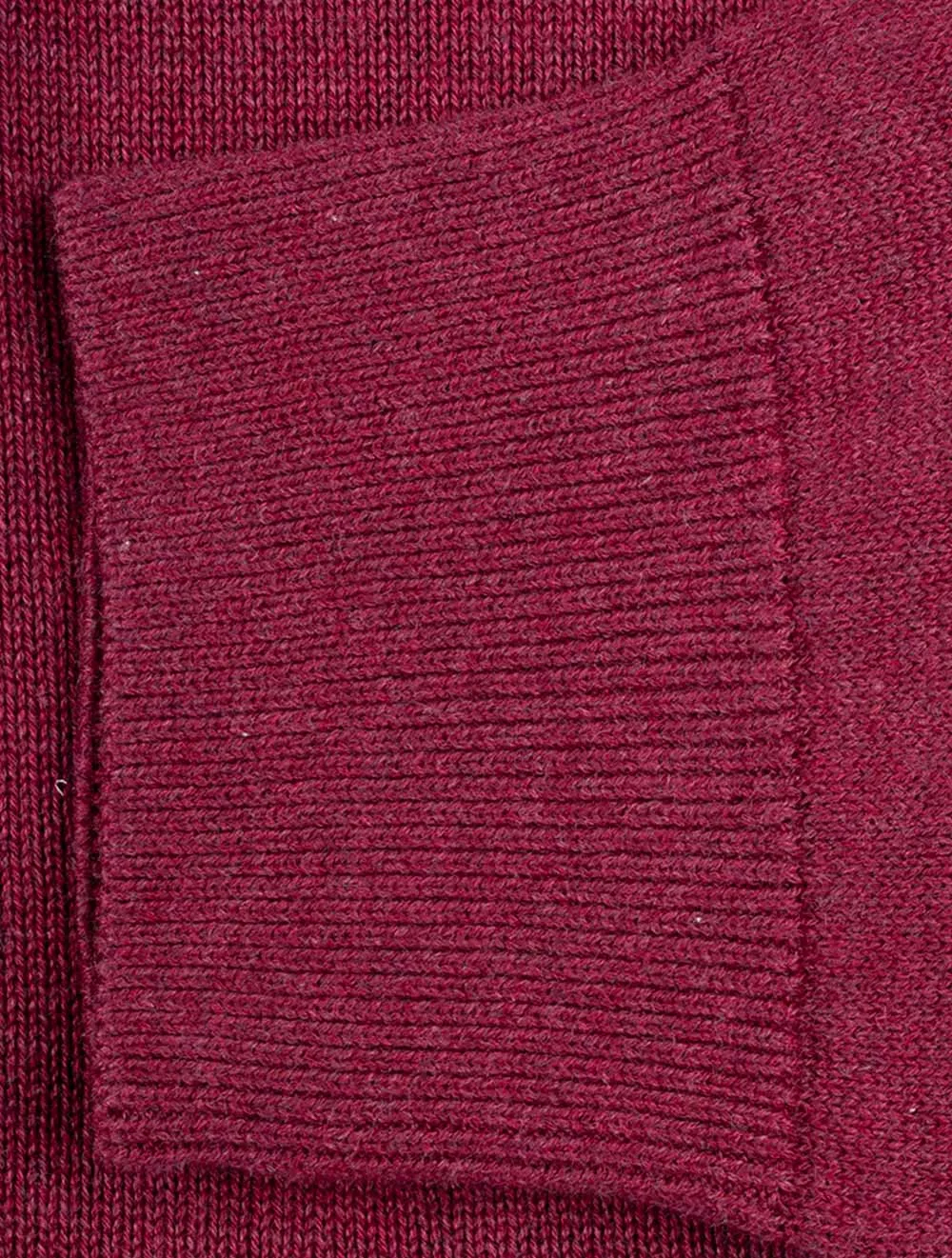 Casual Cotton Zip Cardigan Plumped Red