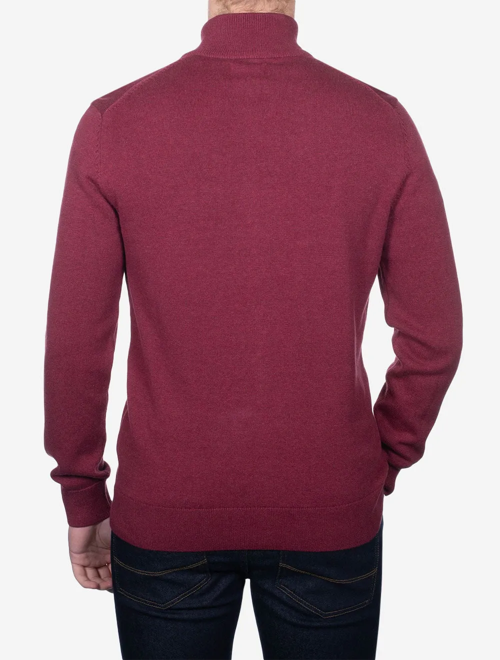 Casual Cotton Zip Cardigan Plumped Red