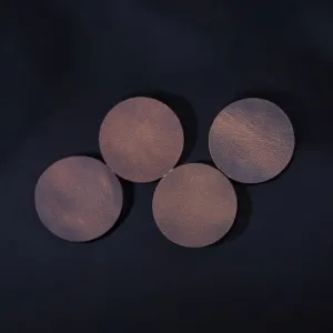 Circle Coasters - Cognac Distressed Leather Coasters - Made in Canada
