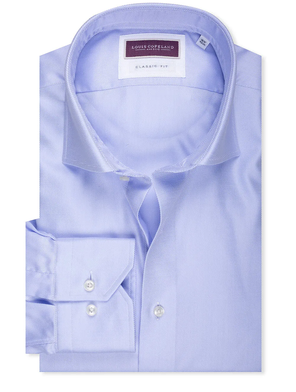 Classic Fit Single Cuff Twill Shirt Blue