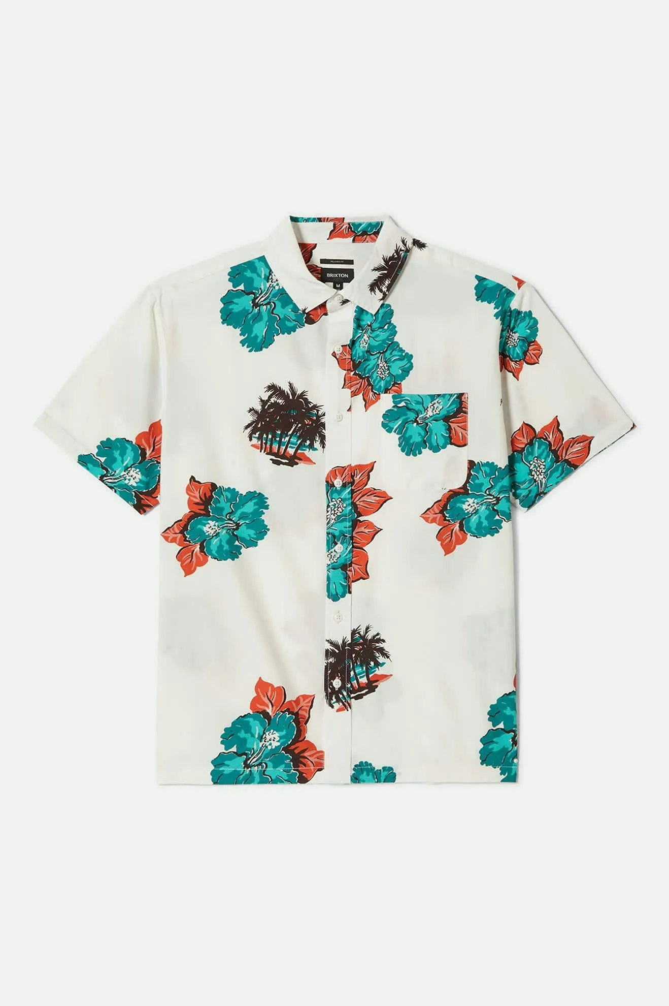 CRU Print Relaxed S/S Shirt - Off White/Aquatic Green Floral