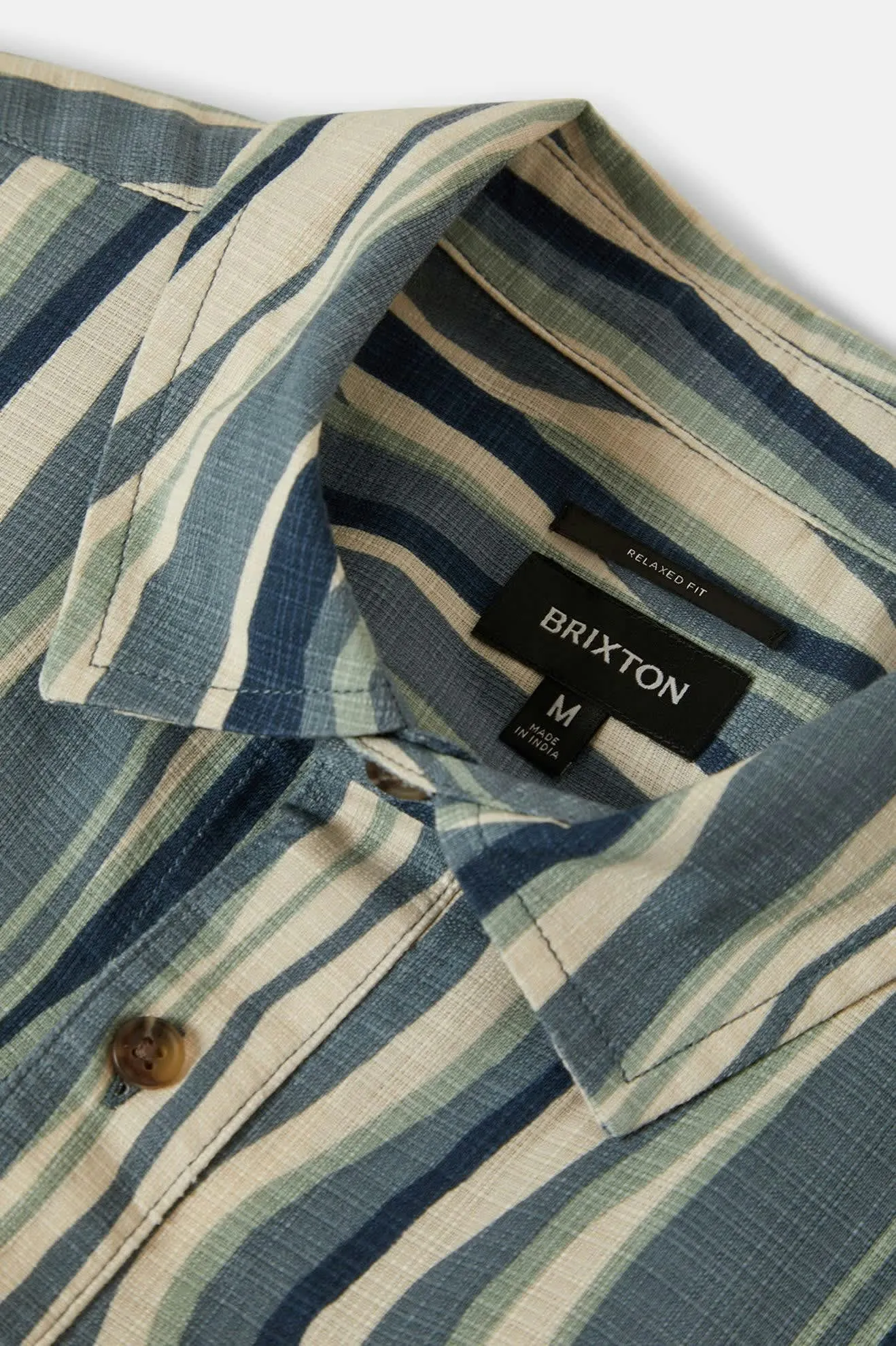 CRU Slub Relaxed S/S Shirt - Basalt Blue/Painterly Stripe