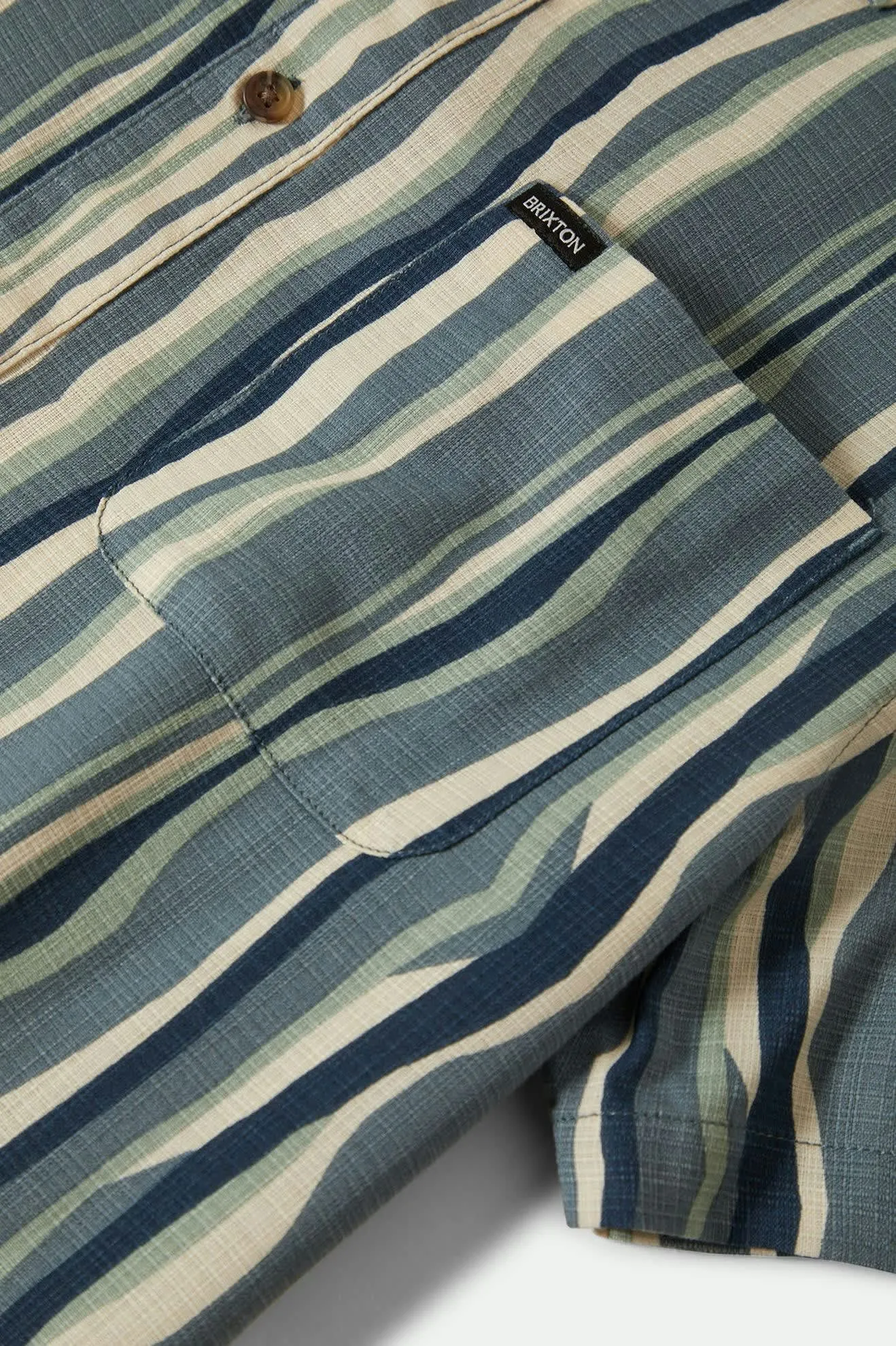 CRU Slub Relaxed S/S Shirt - Basalt Blue/Painterly Stripe
