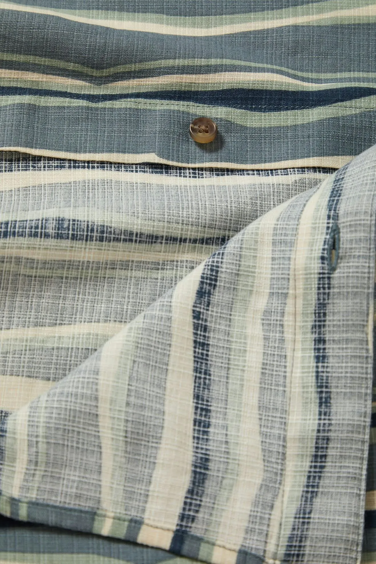 CRU Slub Relaxed S/S Shirt - Basalt Blue/Painterly Stripe