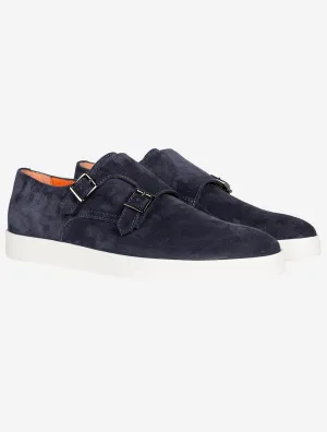 Double Monk Suede Shoe Blue
