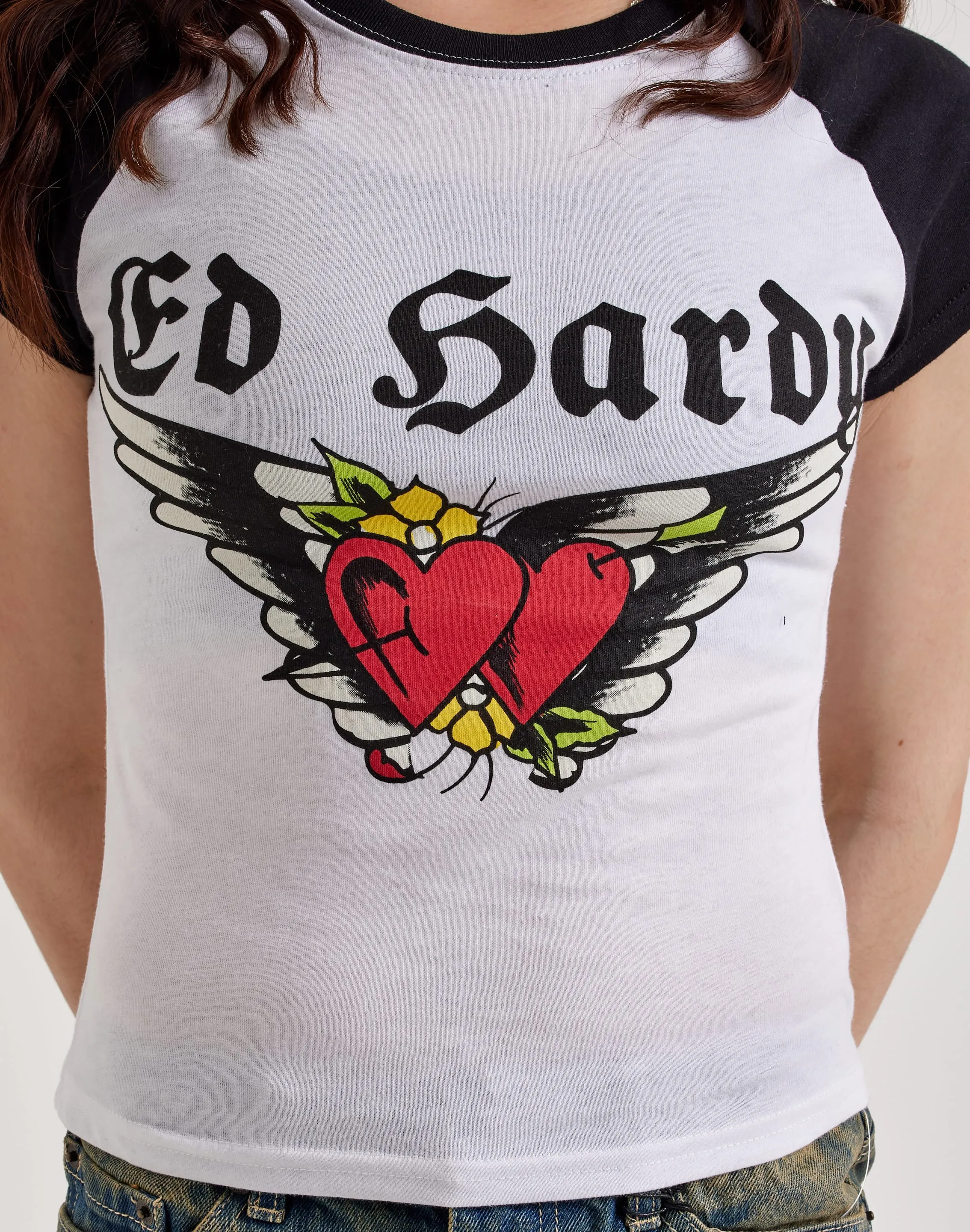 Ed Hardy Heart Wings Raglan Tee