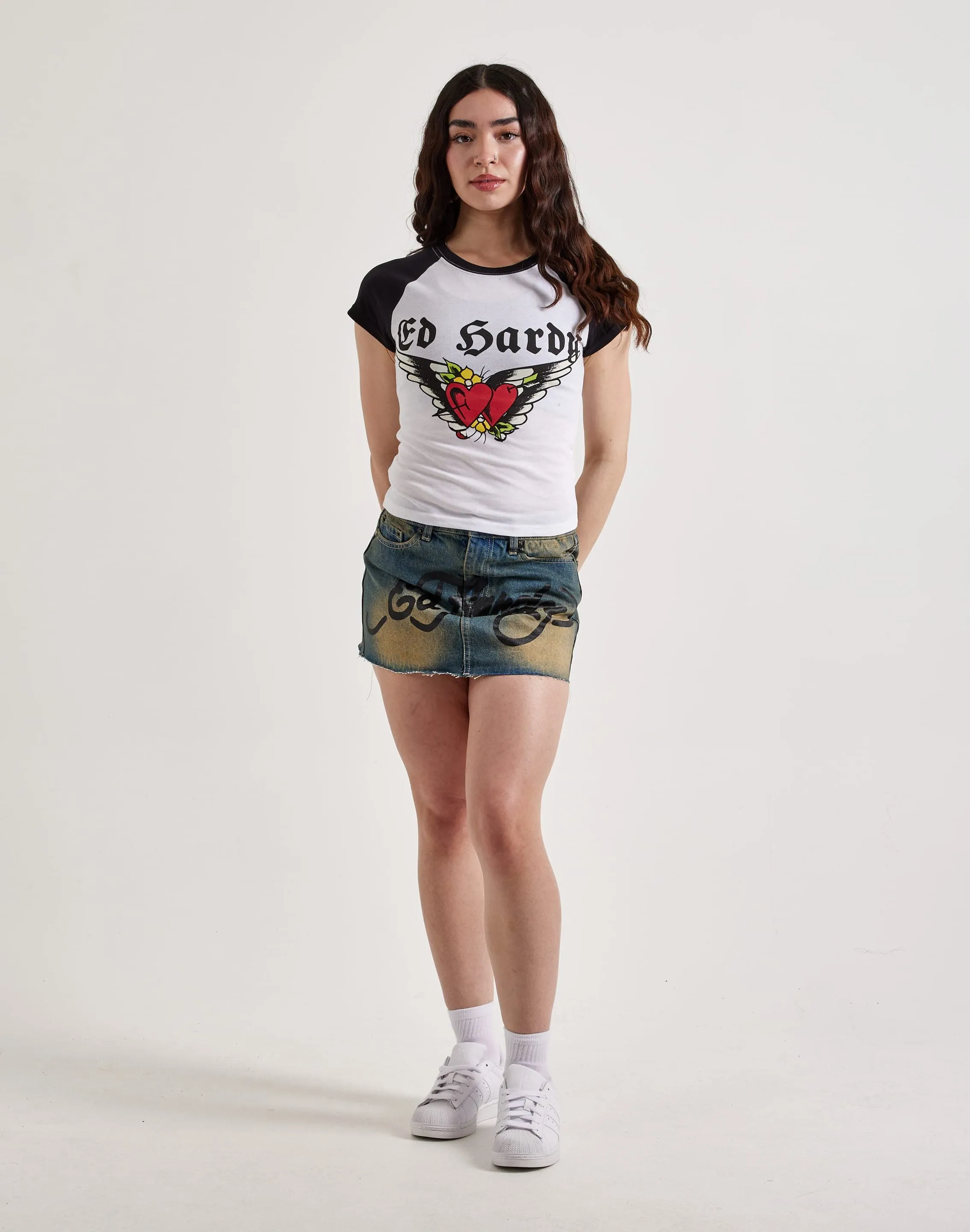 Ed Hardy Heart Wings Raglan Tee