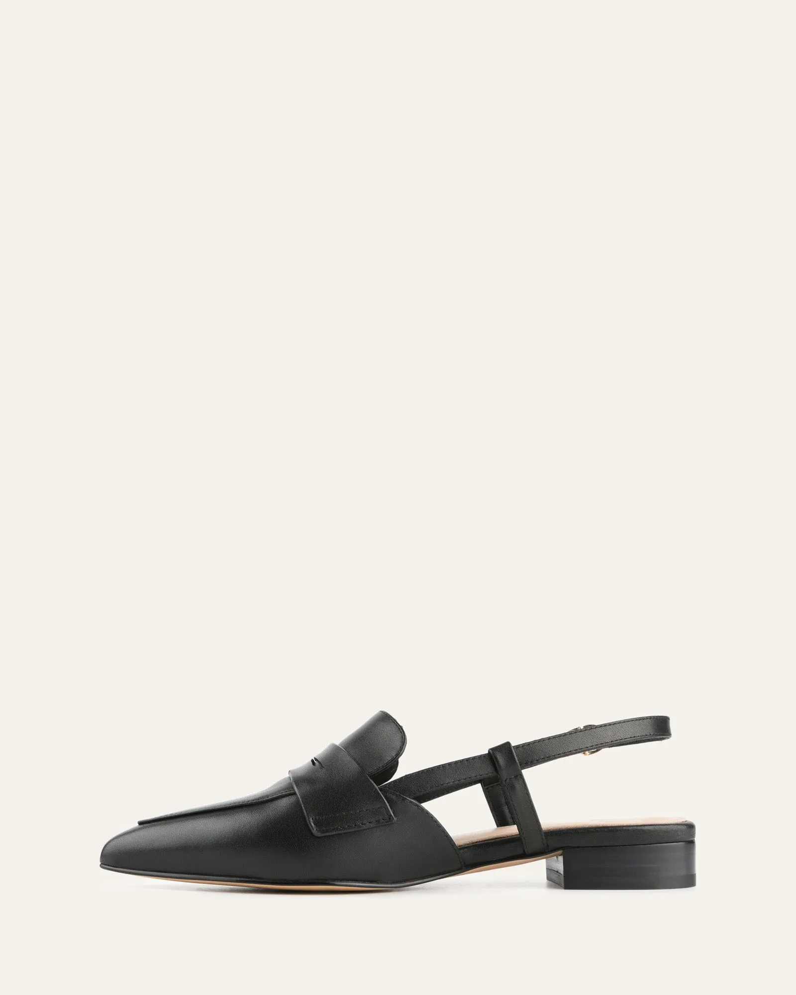 ELOISE DRESS FLATS BLACK LEATHER