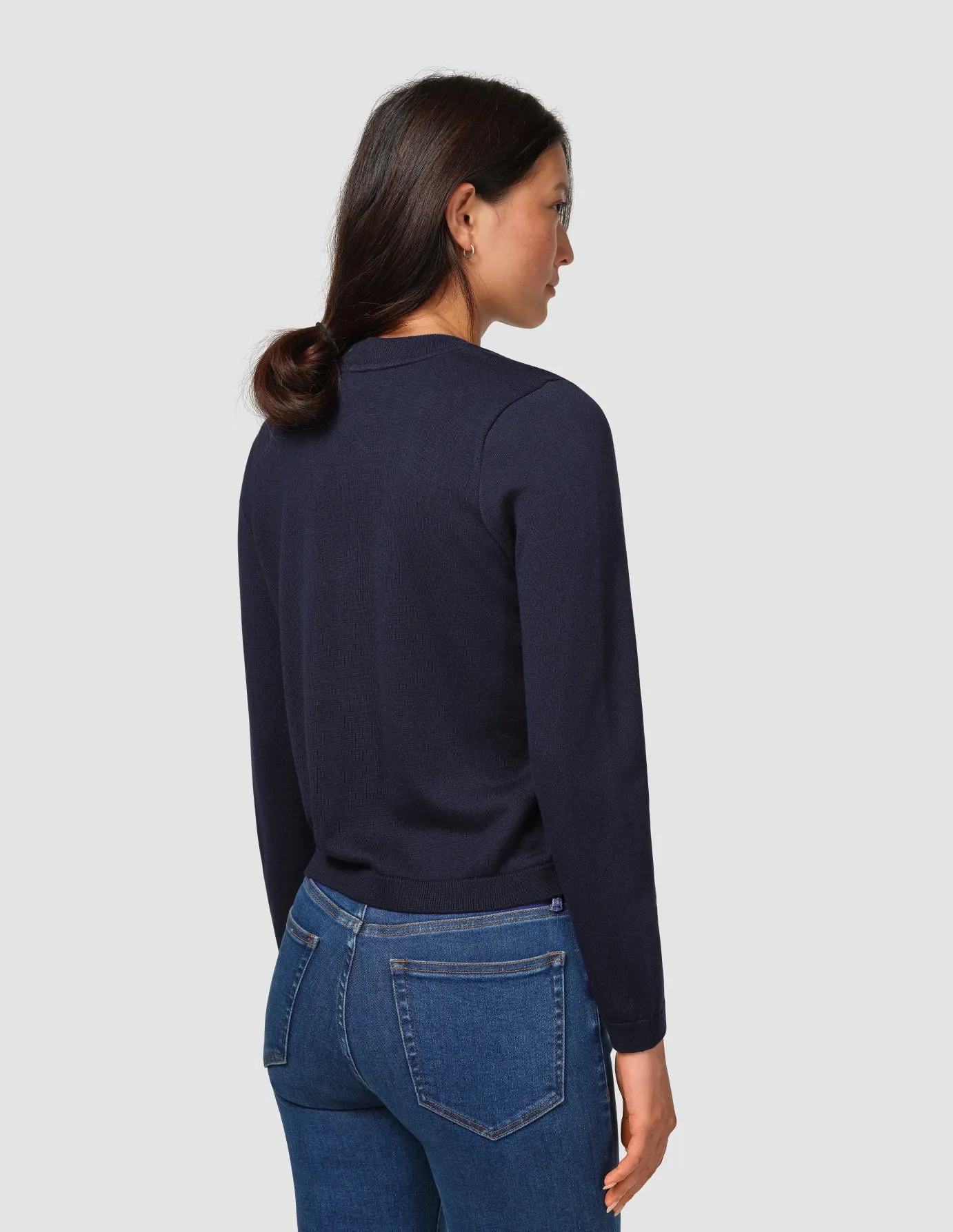 Fine Knit Cardigan Navy