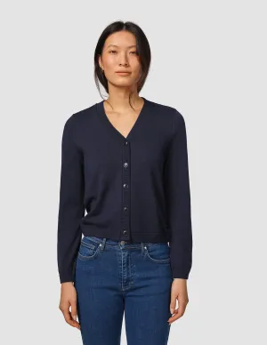 Fine Knit Cardigan Navy