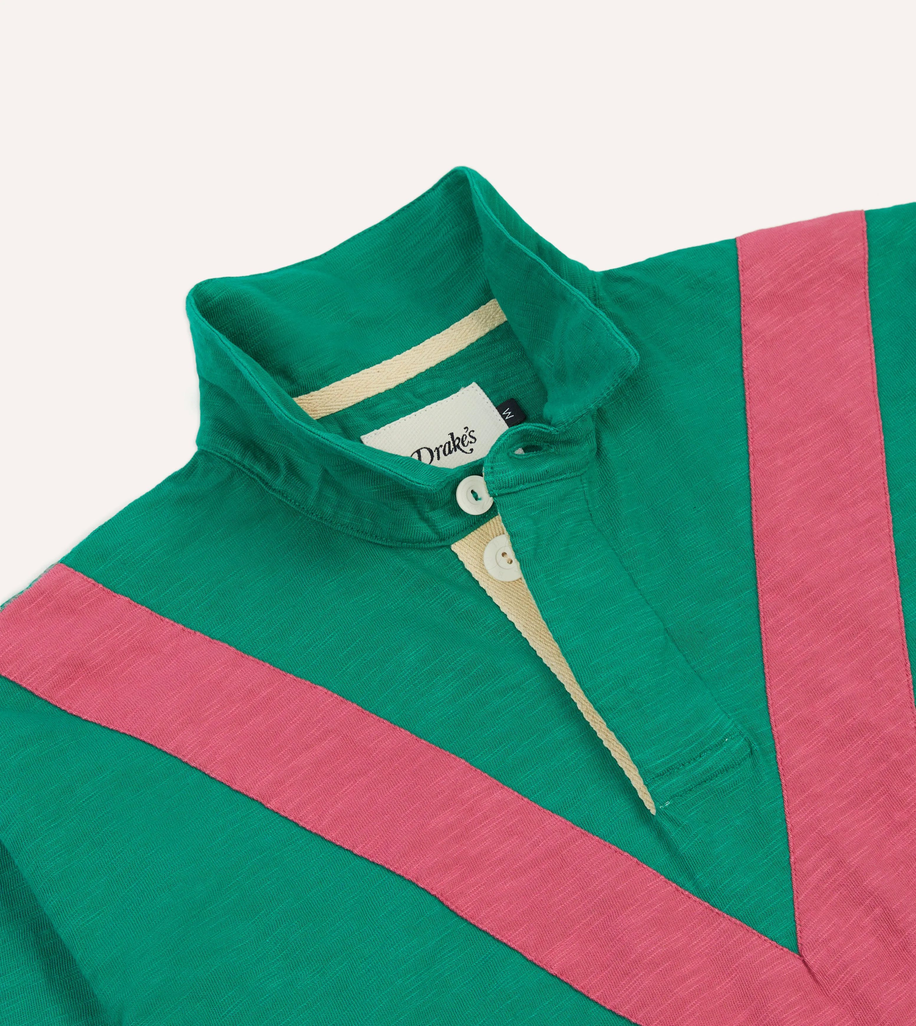 Green and Pink Chevron Flamé Cotton Rugby Shirt
