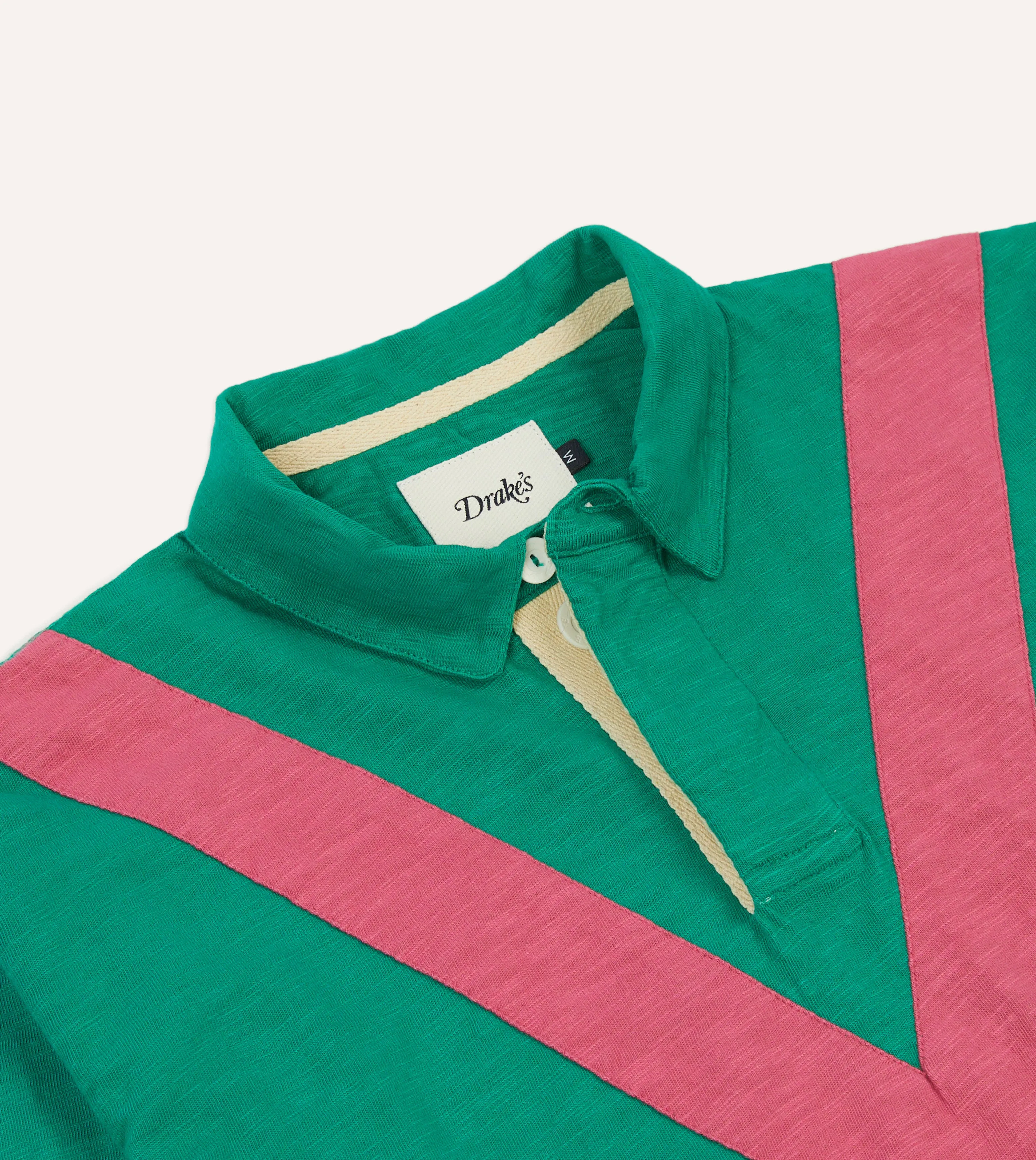 Green and Pink Chevron Flamé Cotton Rugby Shirt