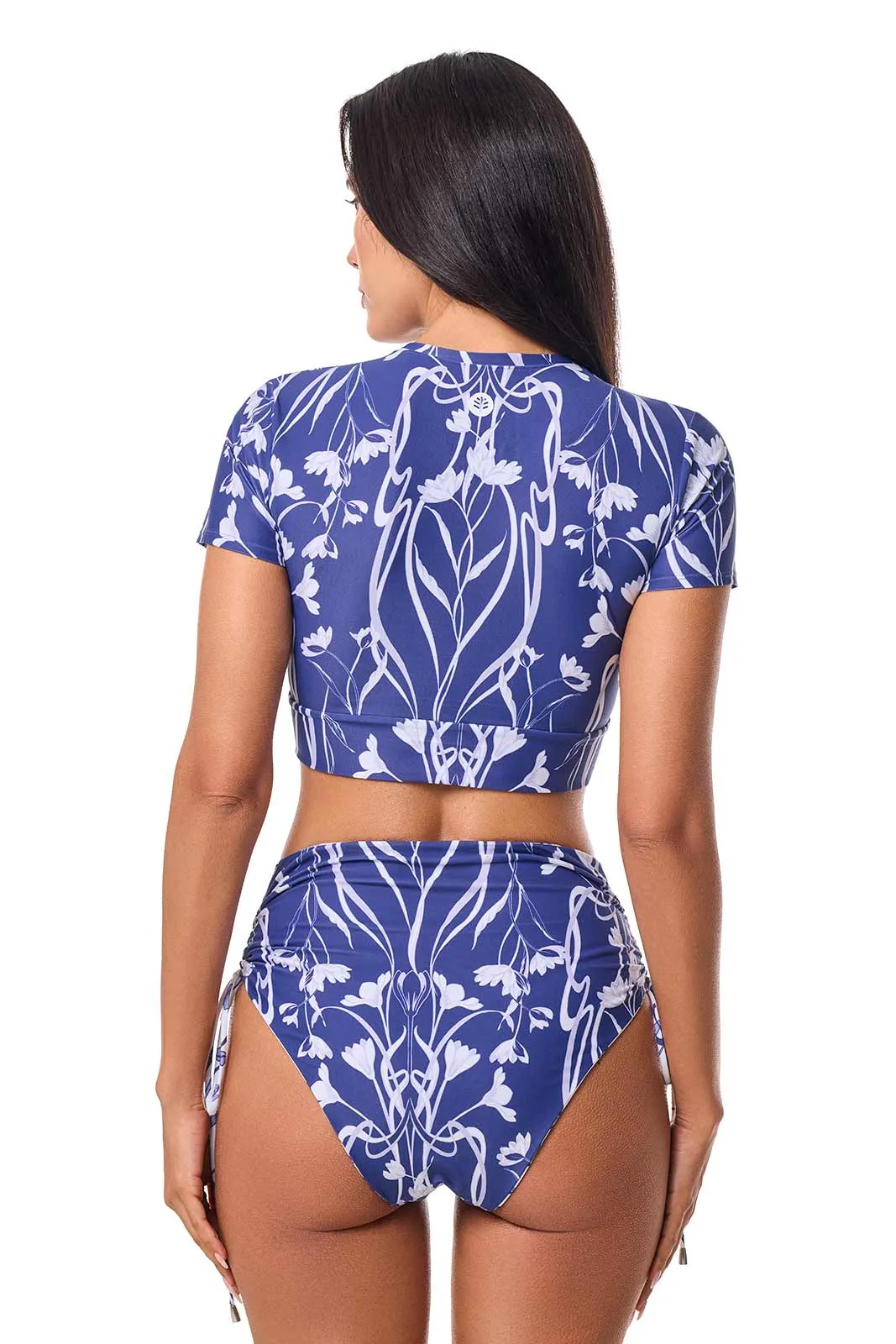 Hibiscus Island Crop Swim Tee | FUTURE DUSK Iris Dusk