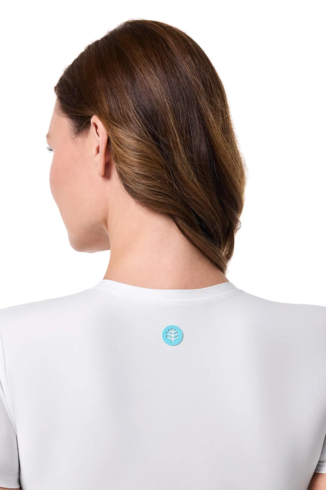 Hibiscus Island Crop Swim Tee | White