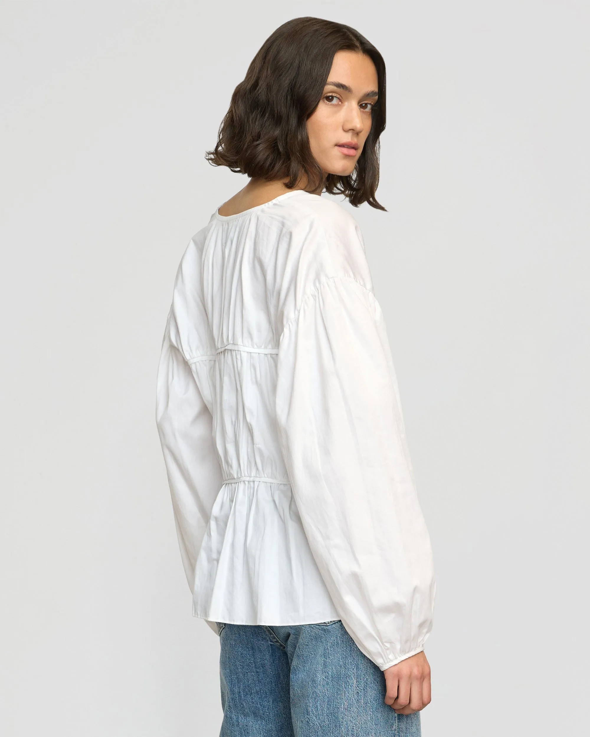Hira Tie-Front Organic Cotton Blouse