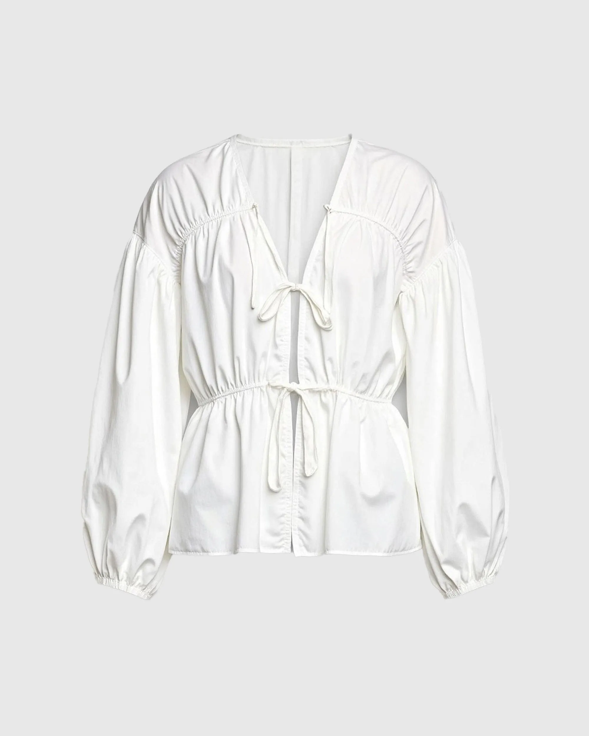 Hira Tie-Front Organic Cotton Blouse