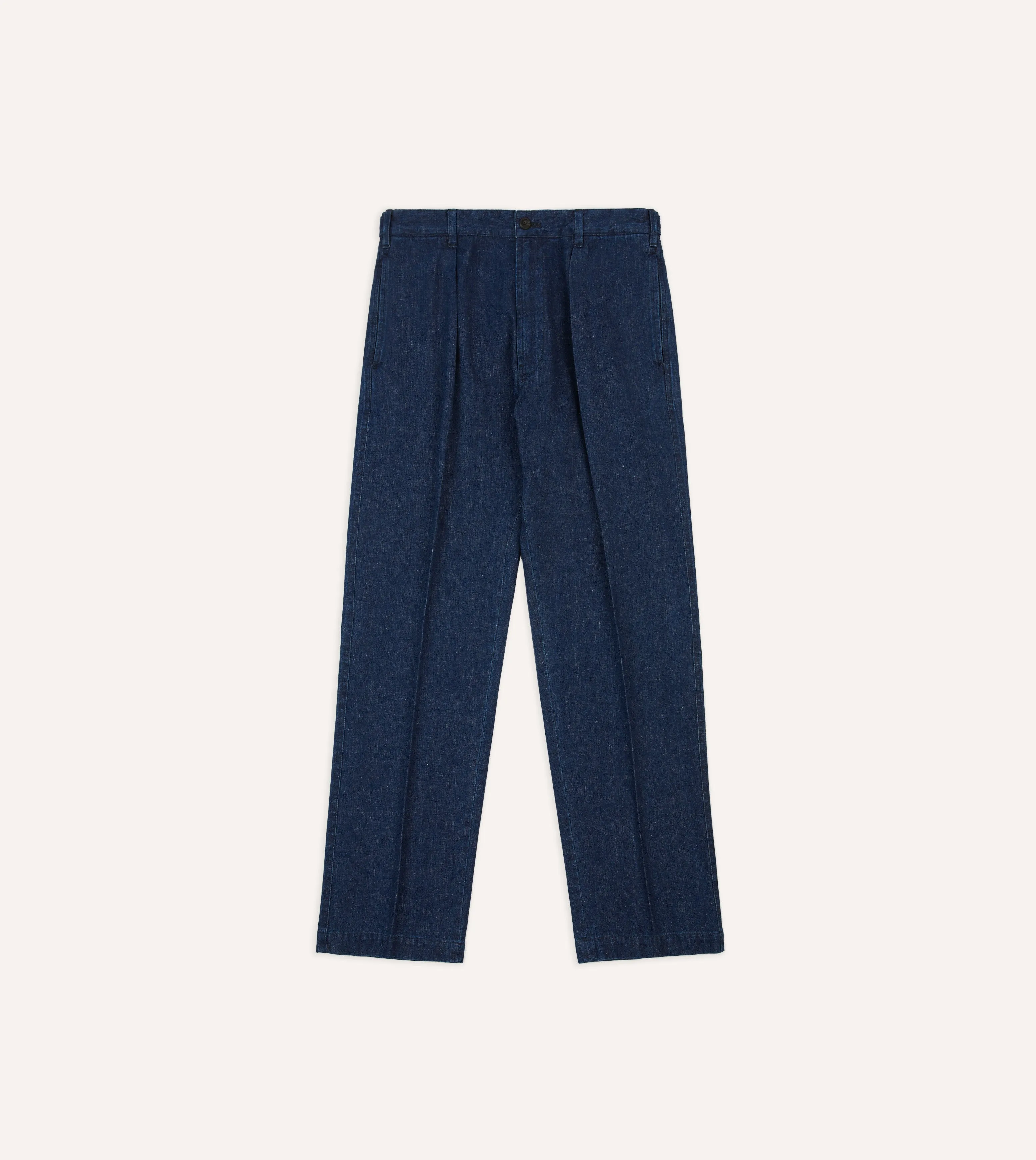 Indigo Cotton-Linen Games Trousers
