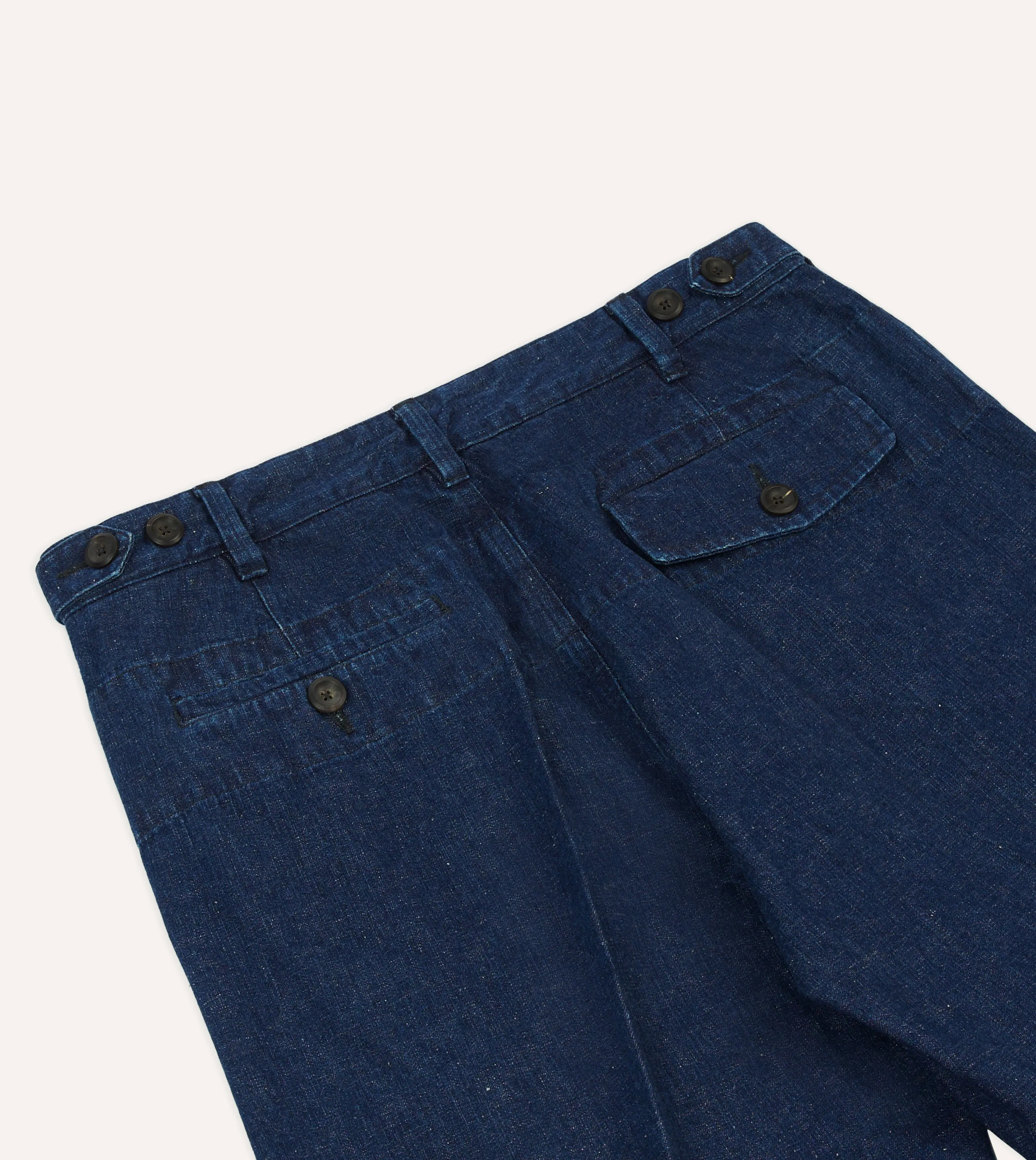 Indigo Cotton-Linen Games Trousers