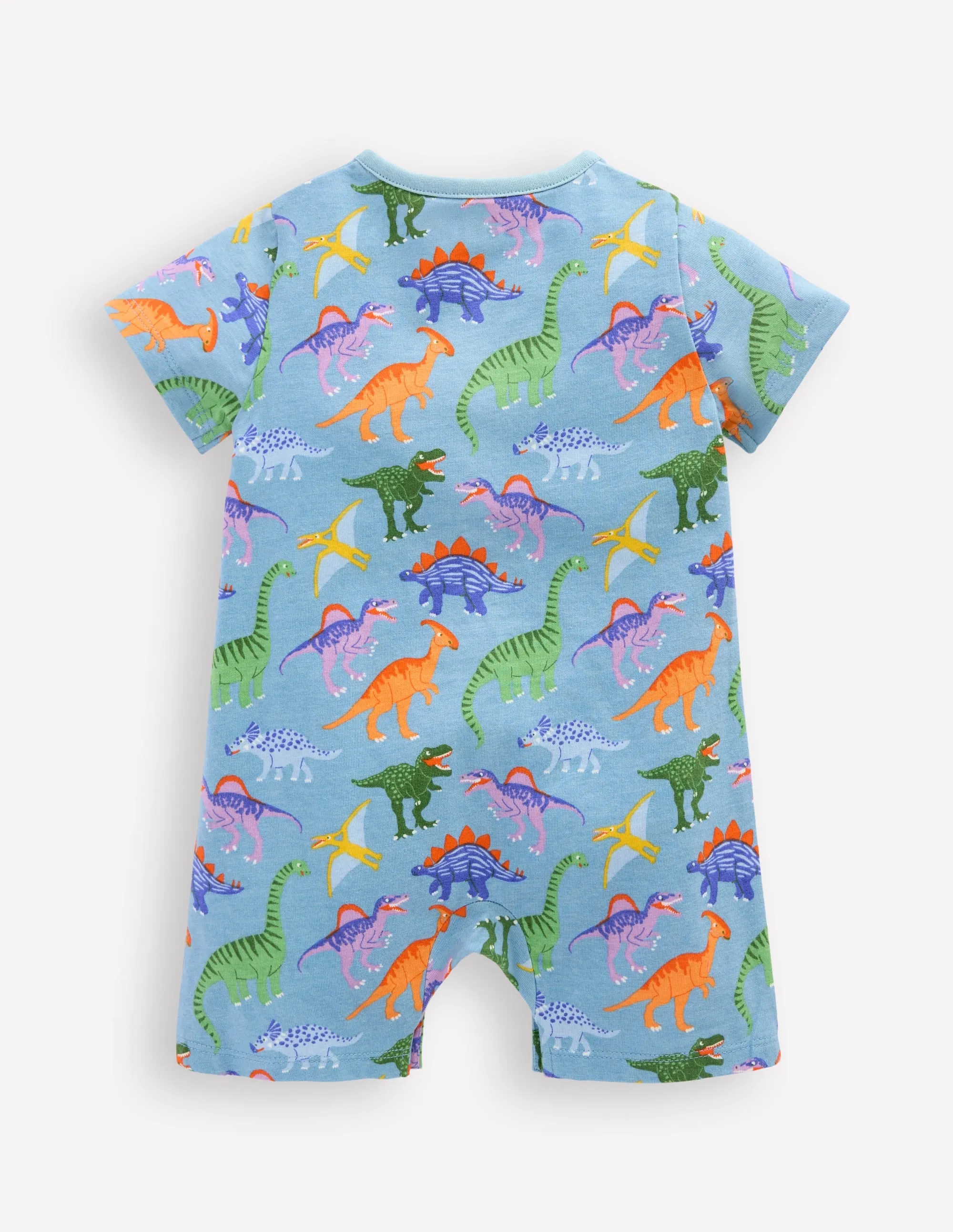 Jersey Romper-Vintage Blue Dinosaurs