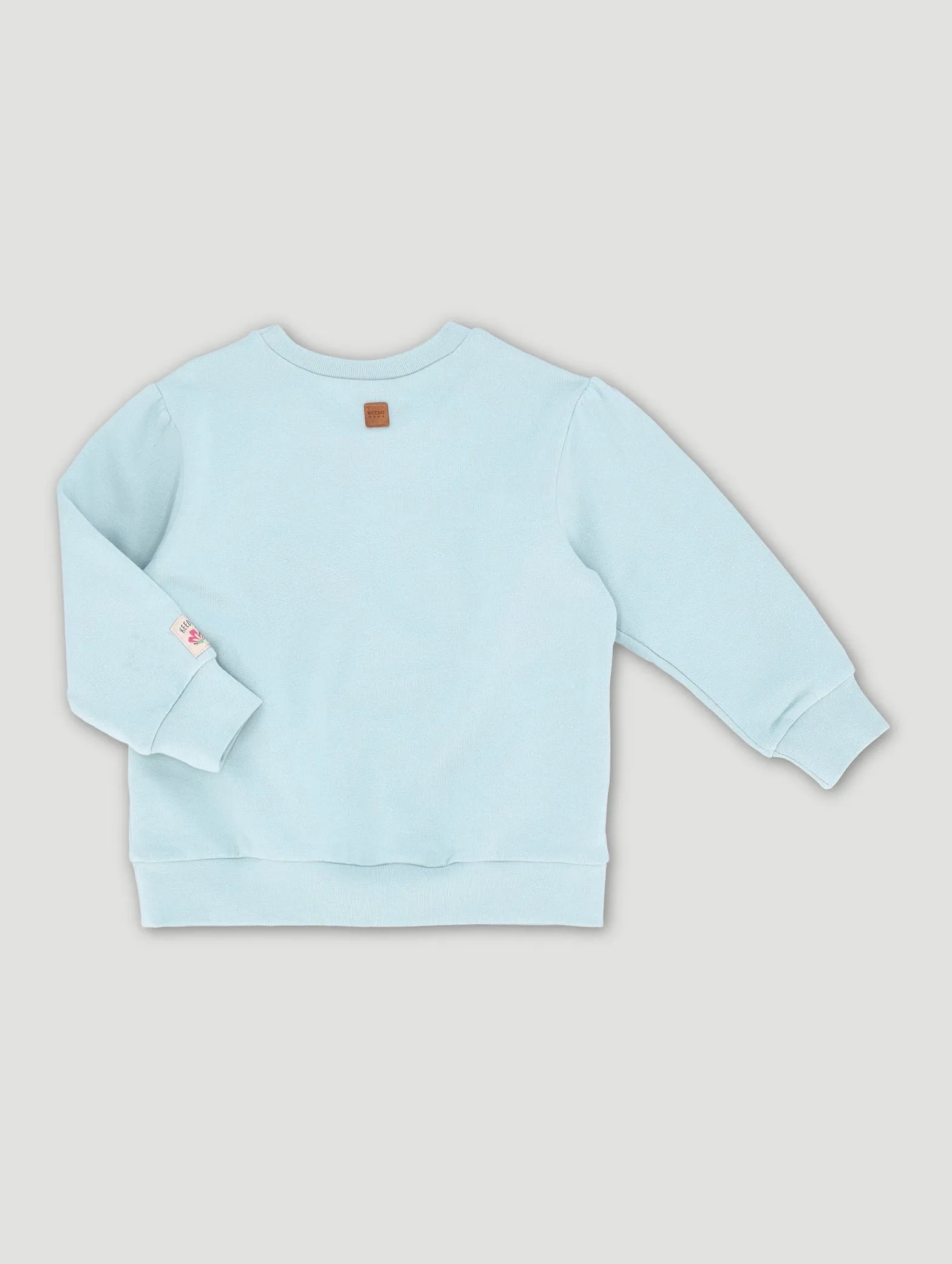 Keedo Girls Mint Logo Sweat Top with Embroidered Flower Details