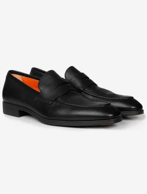 Leather Penny Loafer Shoe Black