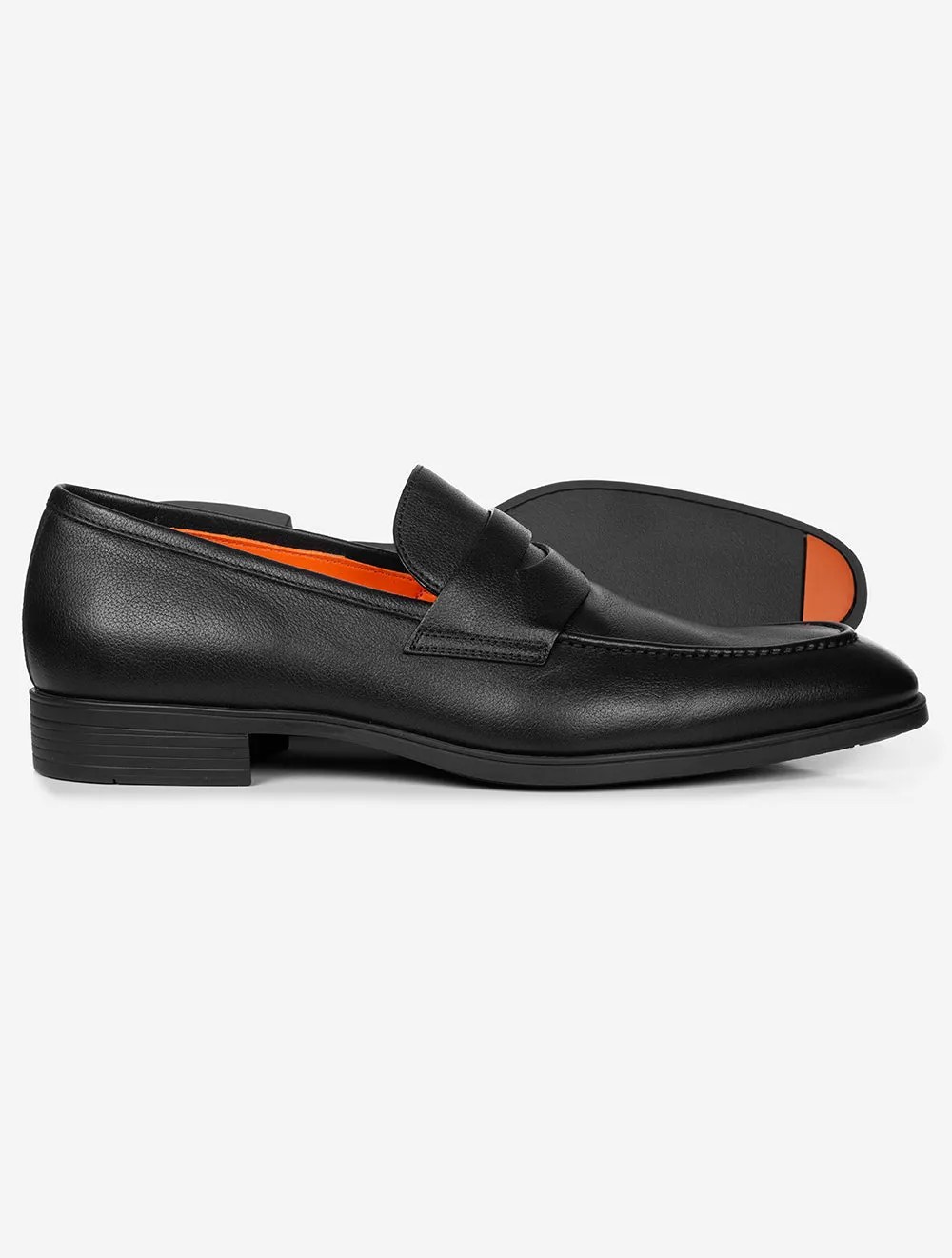 Leather Penny Loafer Shoe Black