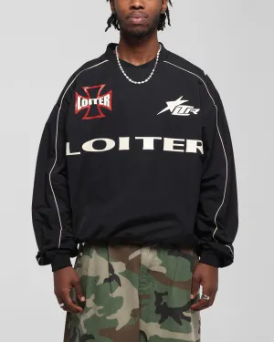 Loiter Racer Nylon Jersey Crewneck Black