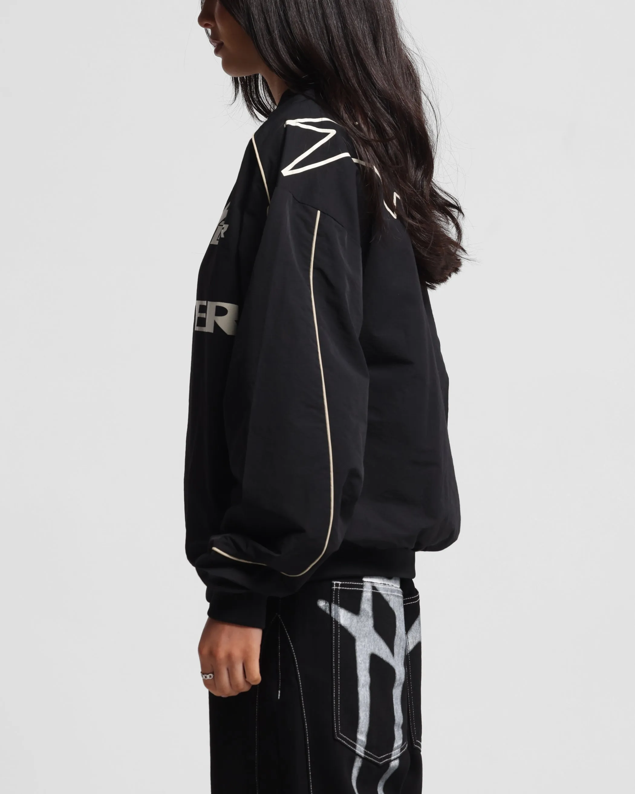 Loiter Racer Nylon Jersey Crewneck Black