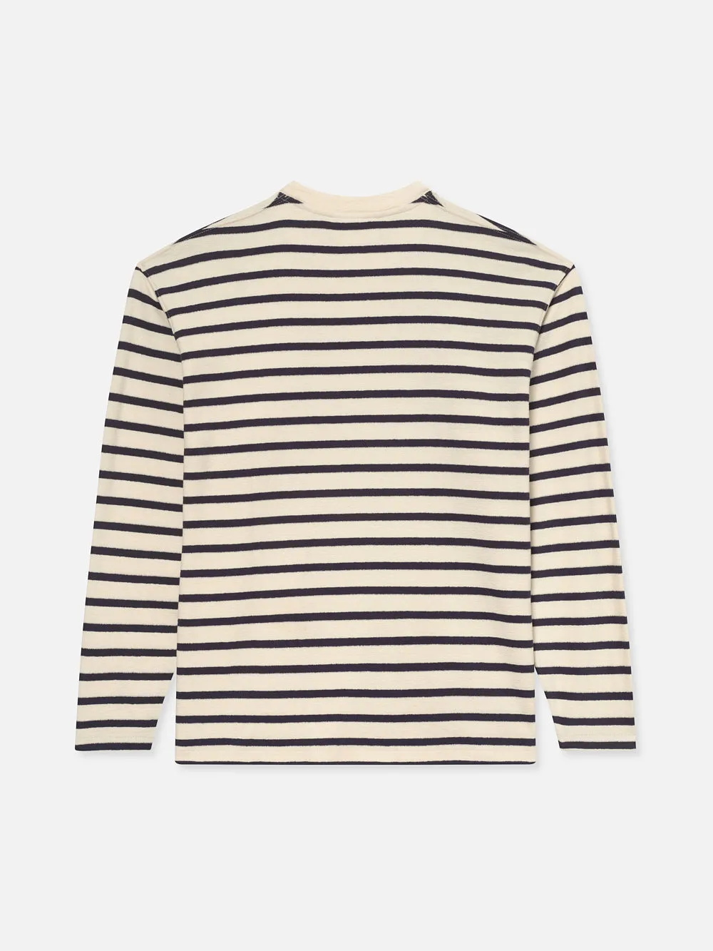 Long Sleeve Relaxed Striped Tee -- Dark Navy Stripe
